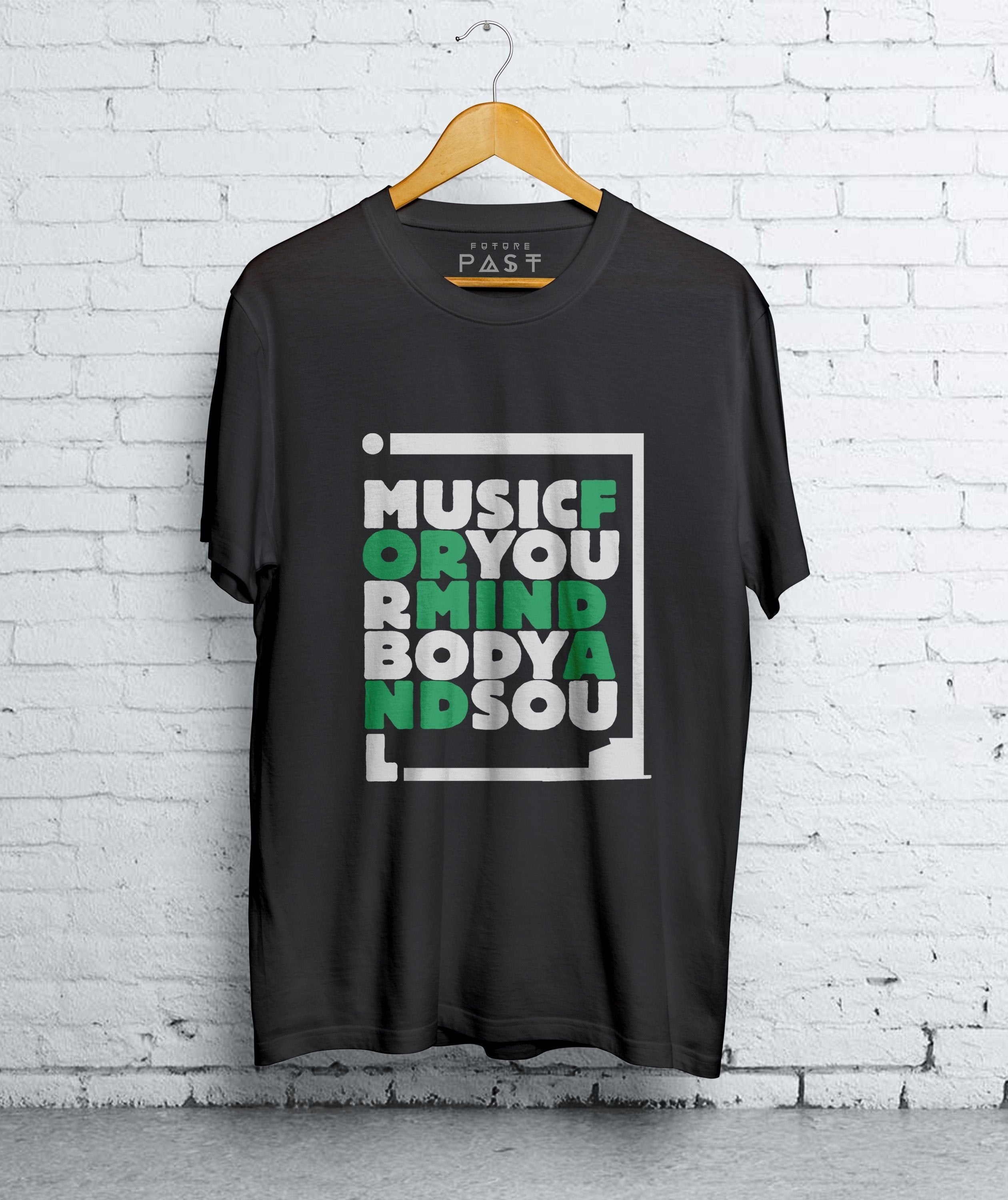 Music For Your Mind T-Shirt / Black-Future Past-Essential Republik