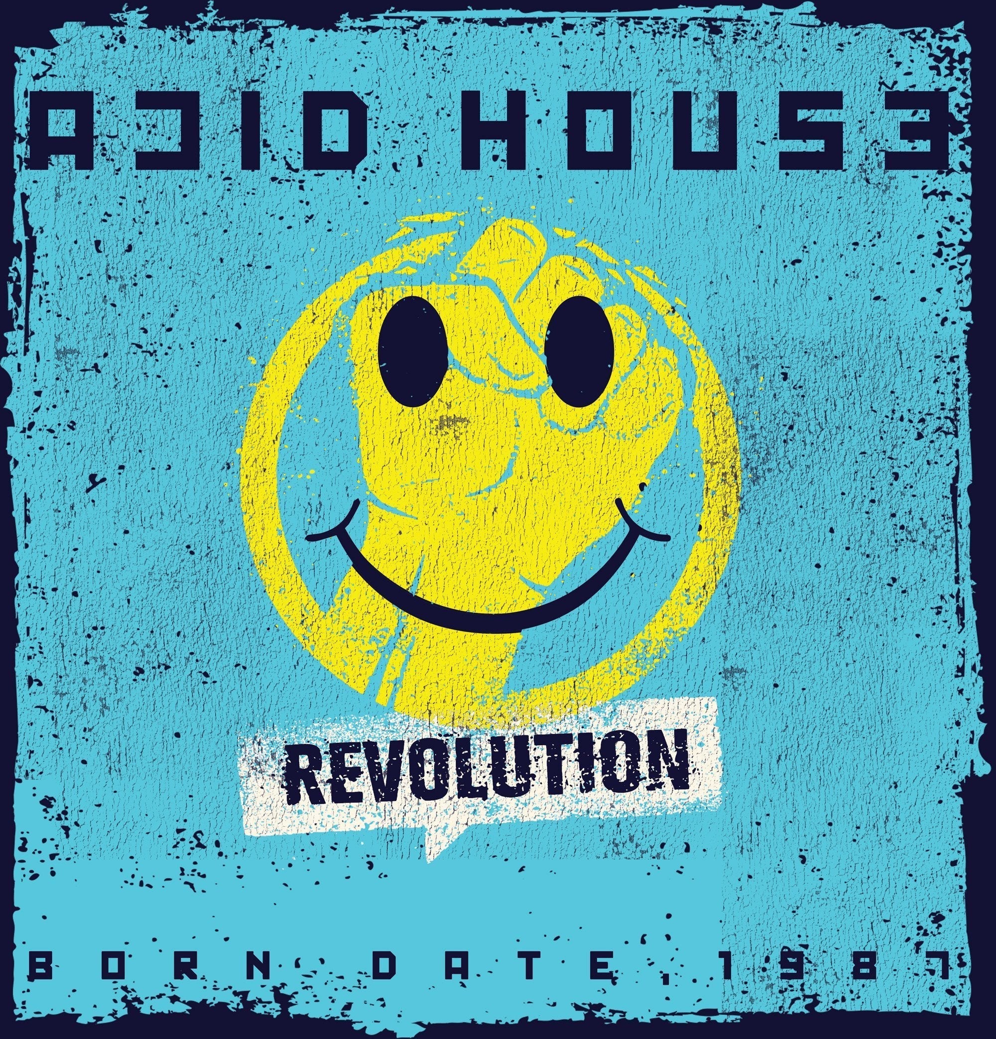 Acid House Revolution 1987 T-Shirt / Navy-Future Past-Essential Republik