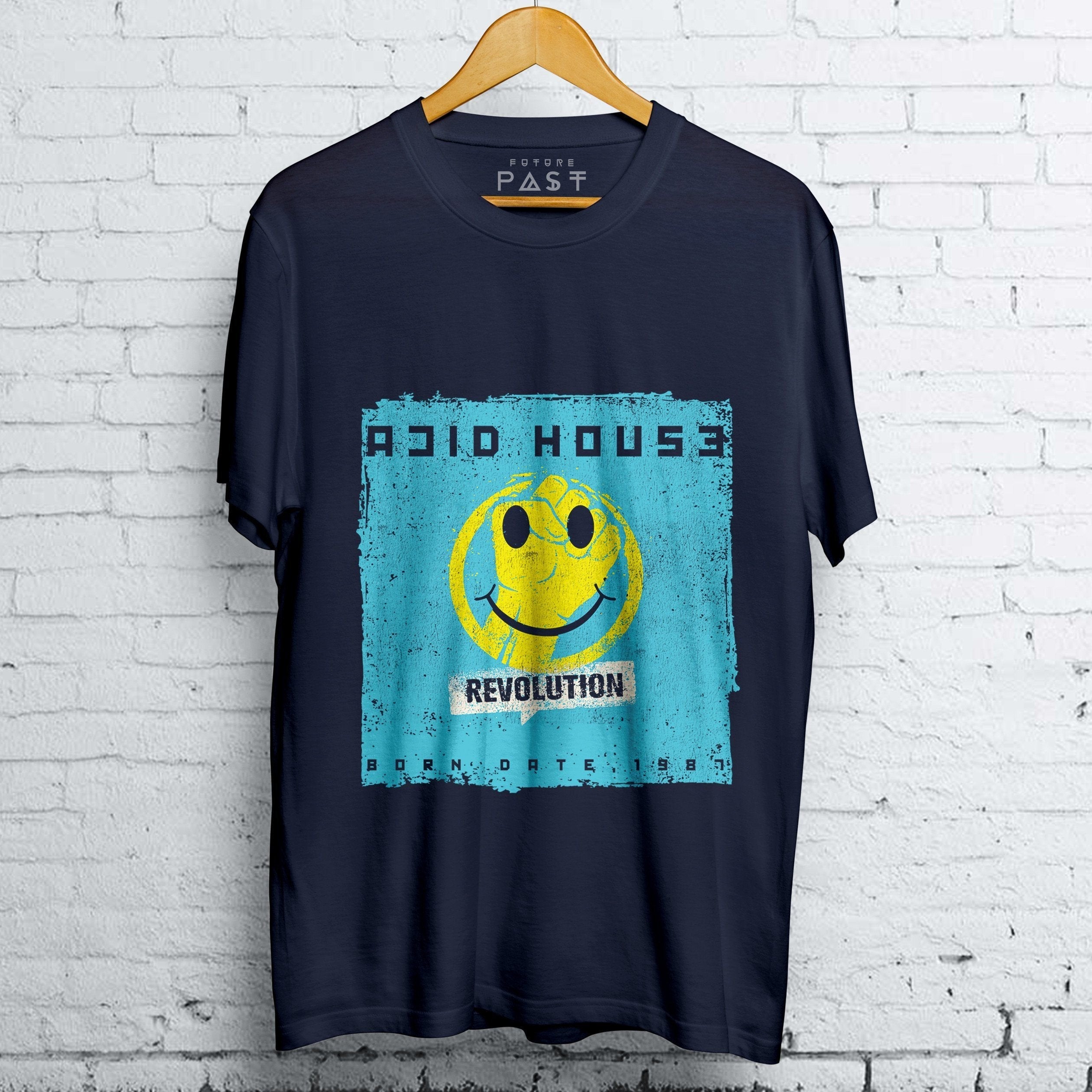 Acid House Revolution 1987 T-Shirt / Navy-Future Past-Essential Republik