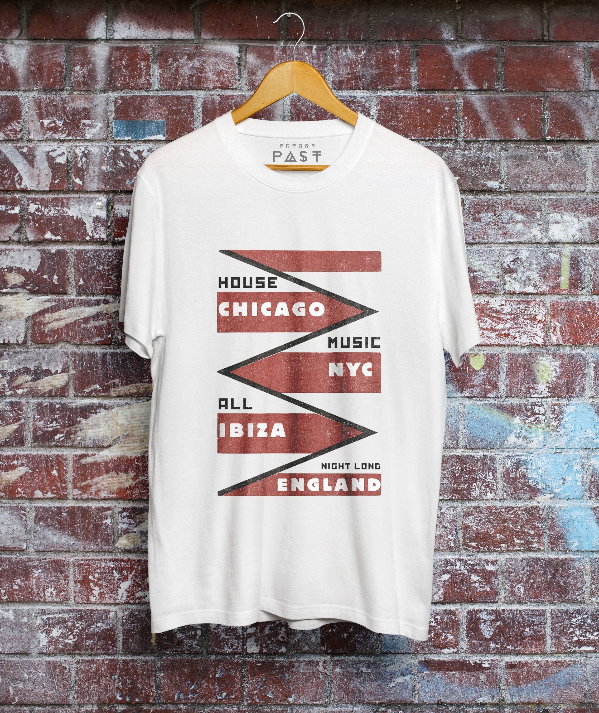 House Origins All Night T-Shirt / White-Future Past-Essential Republik