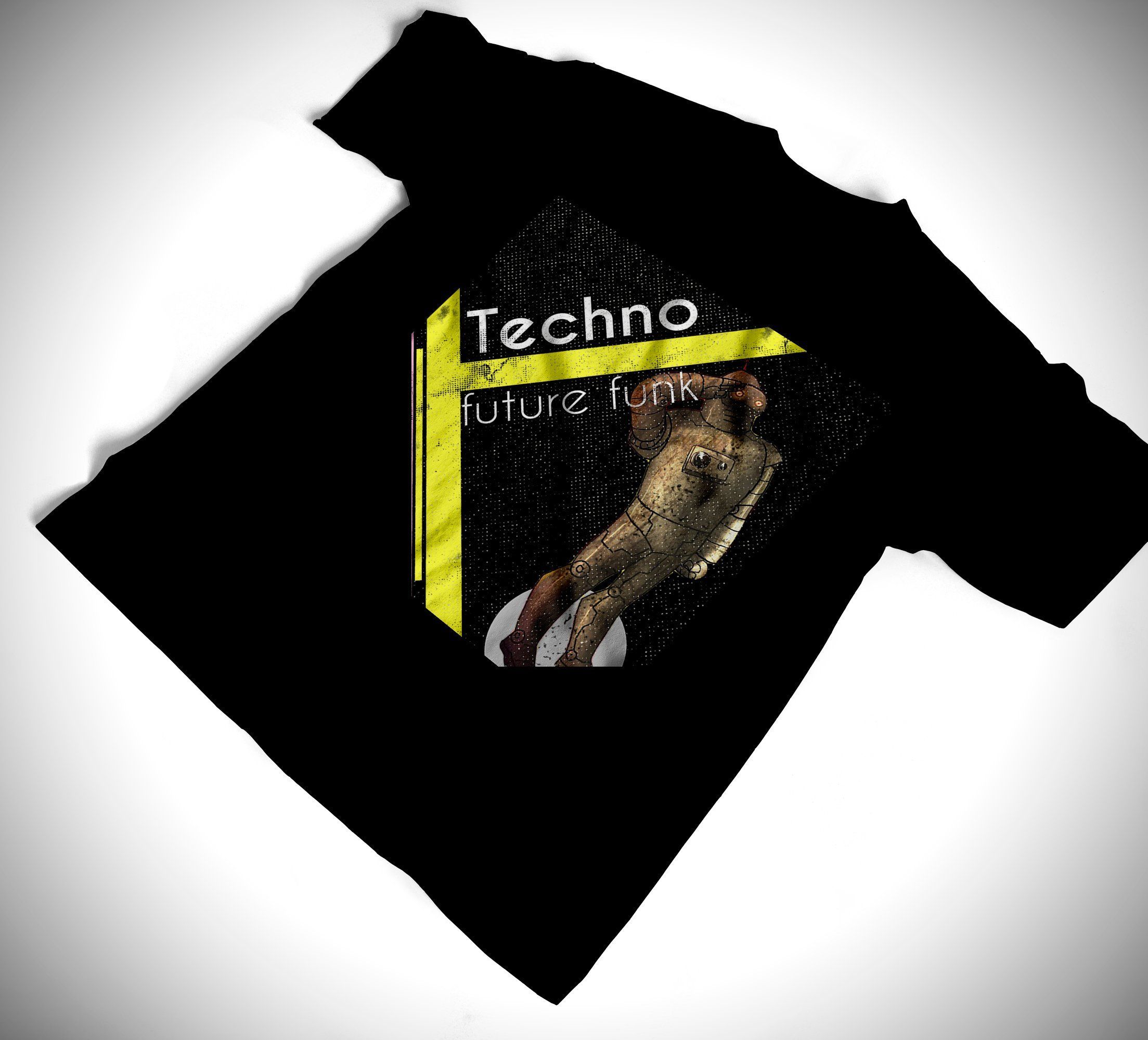Techno Future Funk T-Shirt / Black-Future Past-Essential Republik