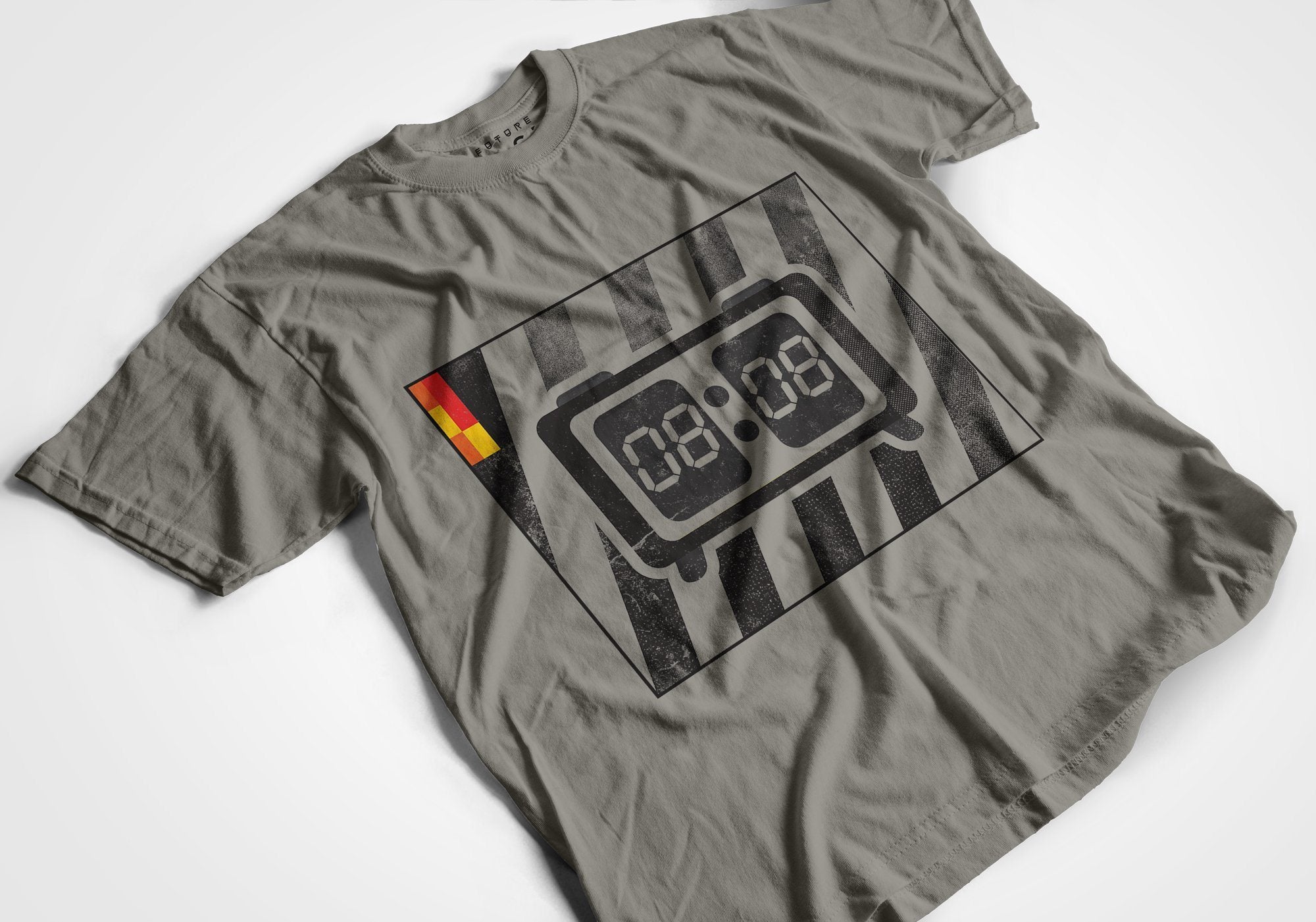 808 LCD Clock T-Shirt / Grey-Future Past-Essential Republik
