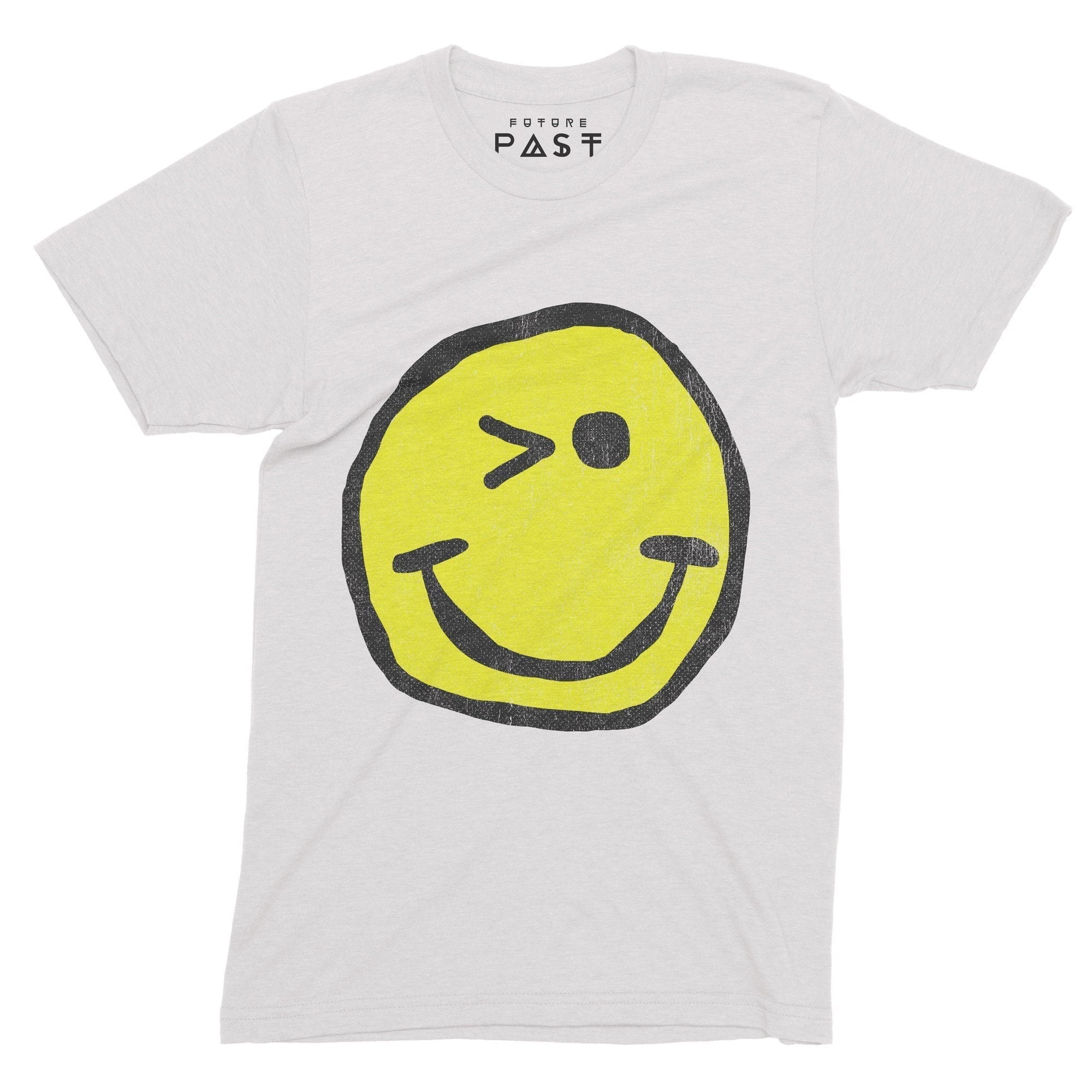 Winking Smiler Loves Acid House T-Shirt / White-Future Past-Essential Republik