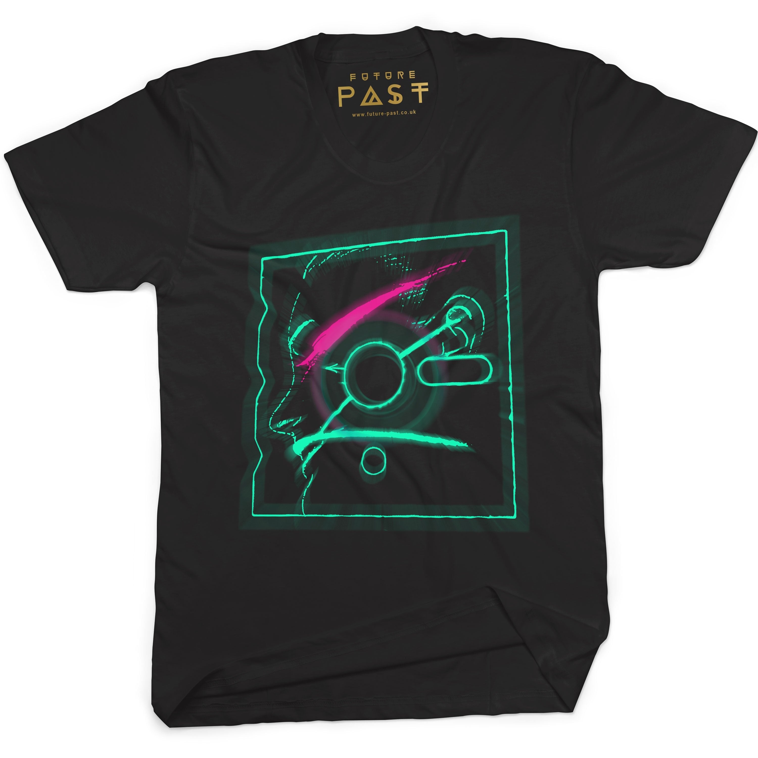 Lady In The Floppy Disc T-Shirt / Black-Future Past-Essential Republik
