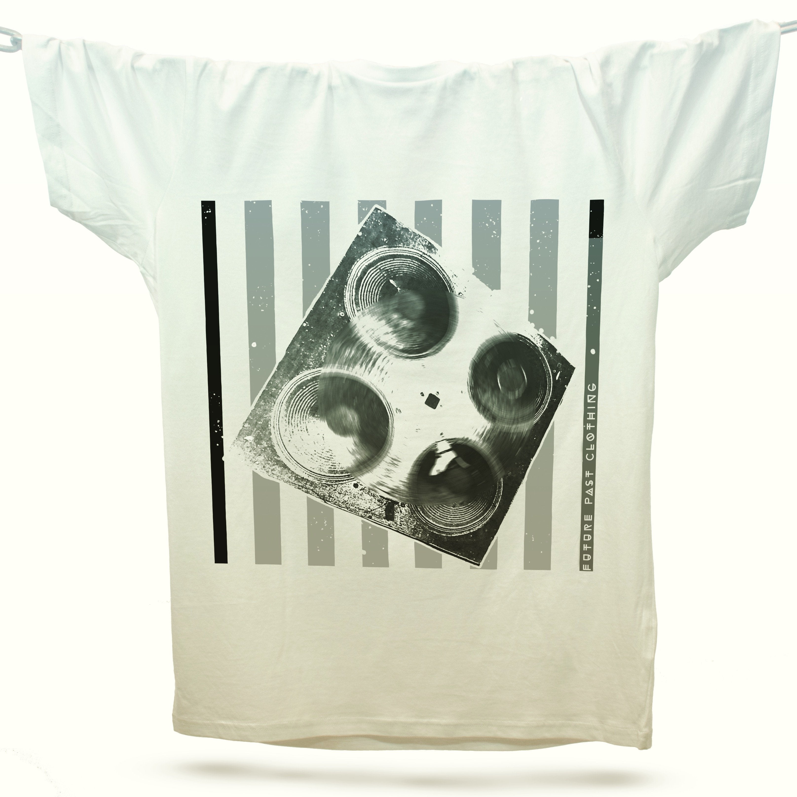 Speaker Stack T-Shirt / White-Future Past-Essential Republik