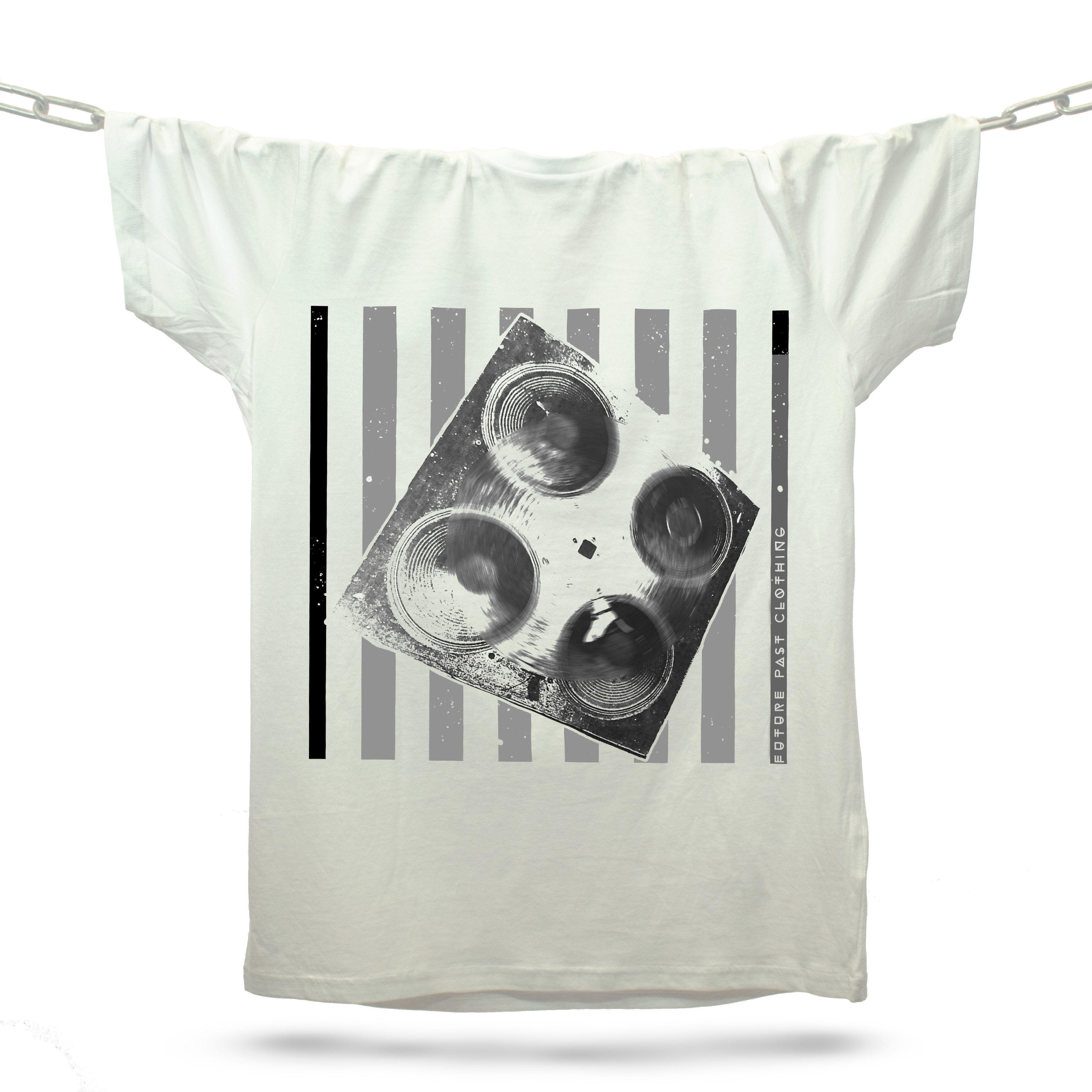 Speaker Stack T-Shirt / White-Future Past-Essential Republik