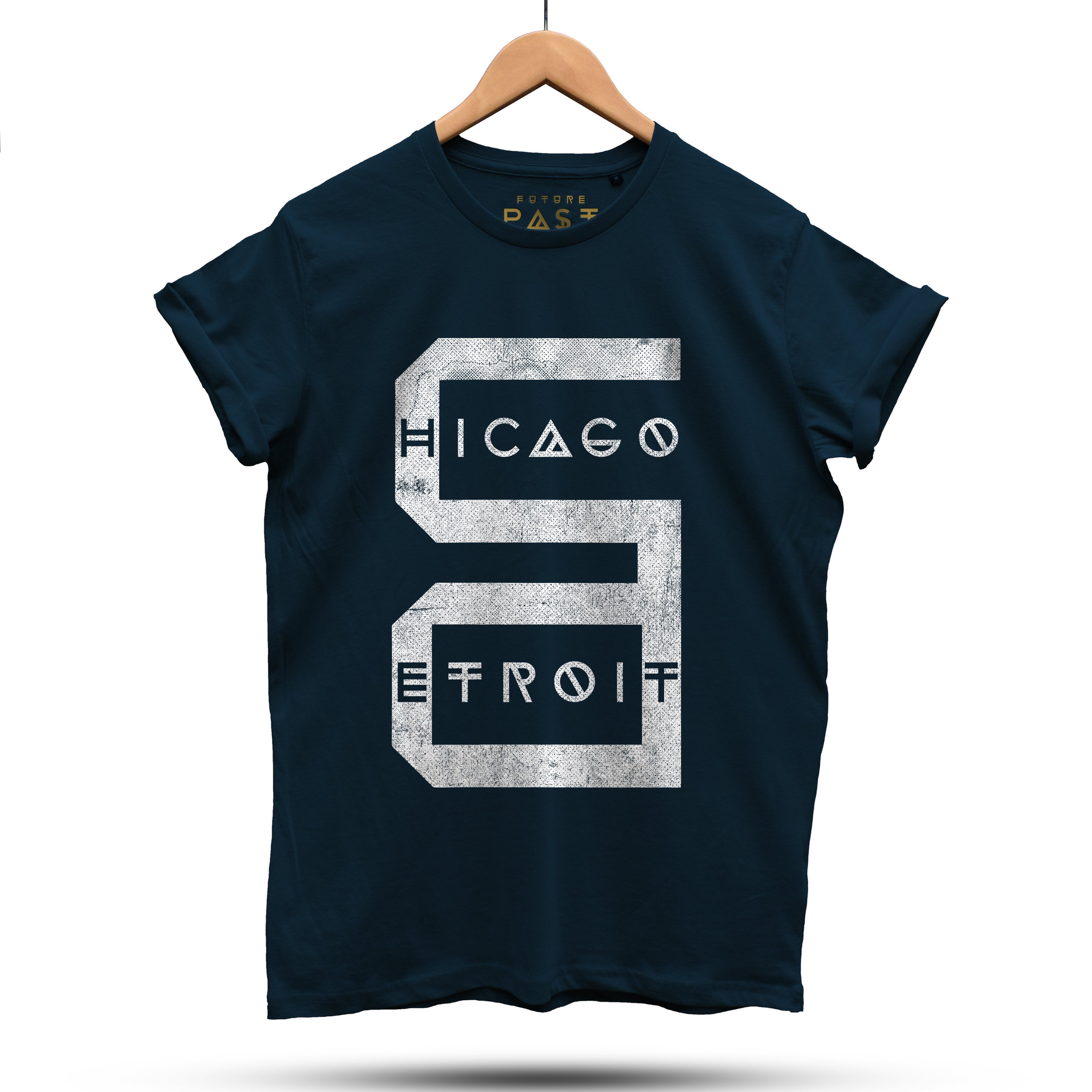 Detroit Chicago T-Shirt / Navy-Future Past-Essential Republik