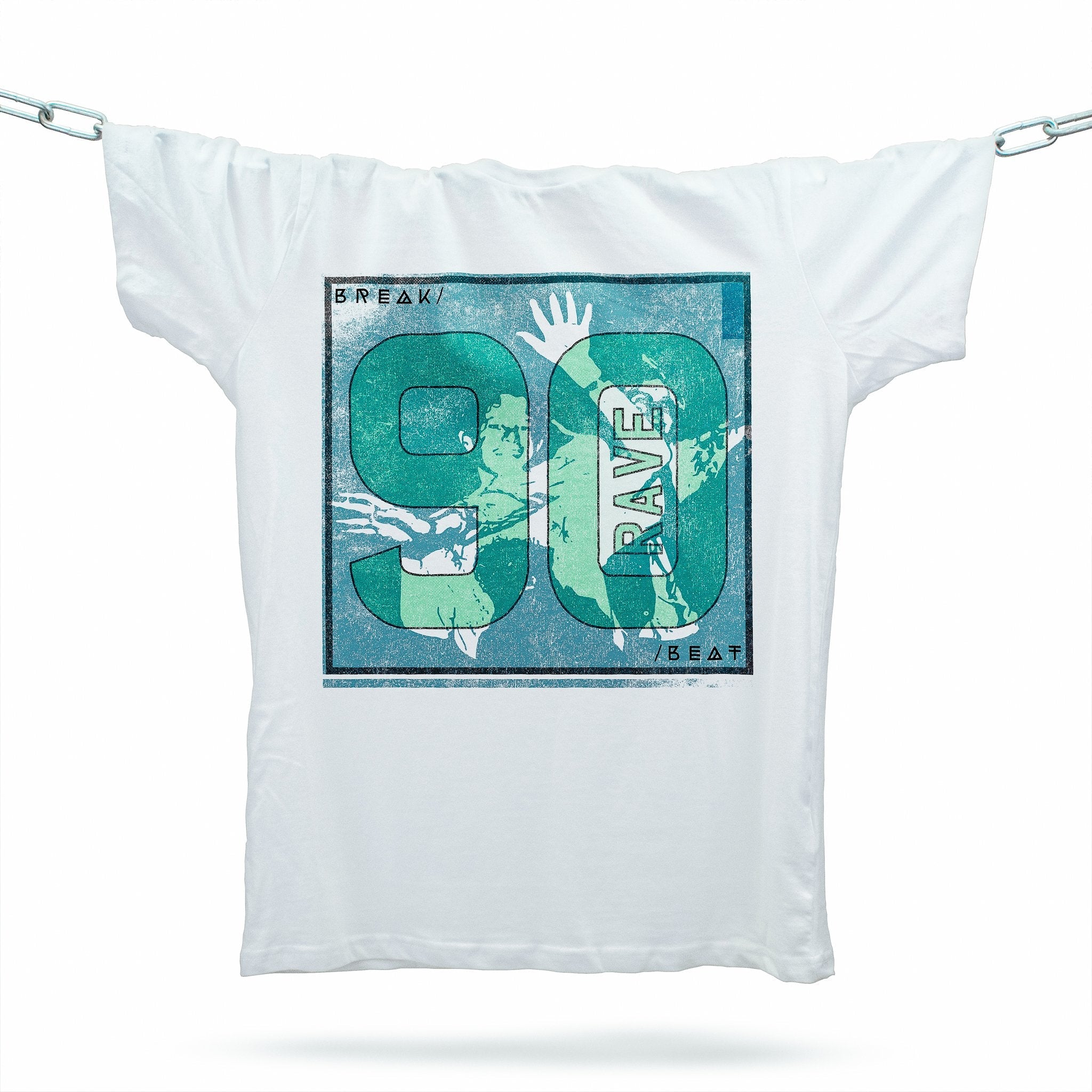 Rave 90 Break Beat T-Shirt / White-Future Past-Essential Republik