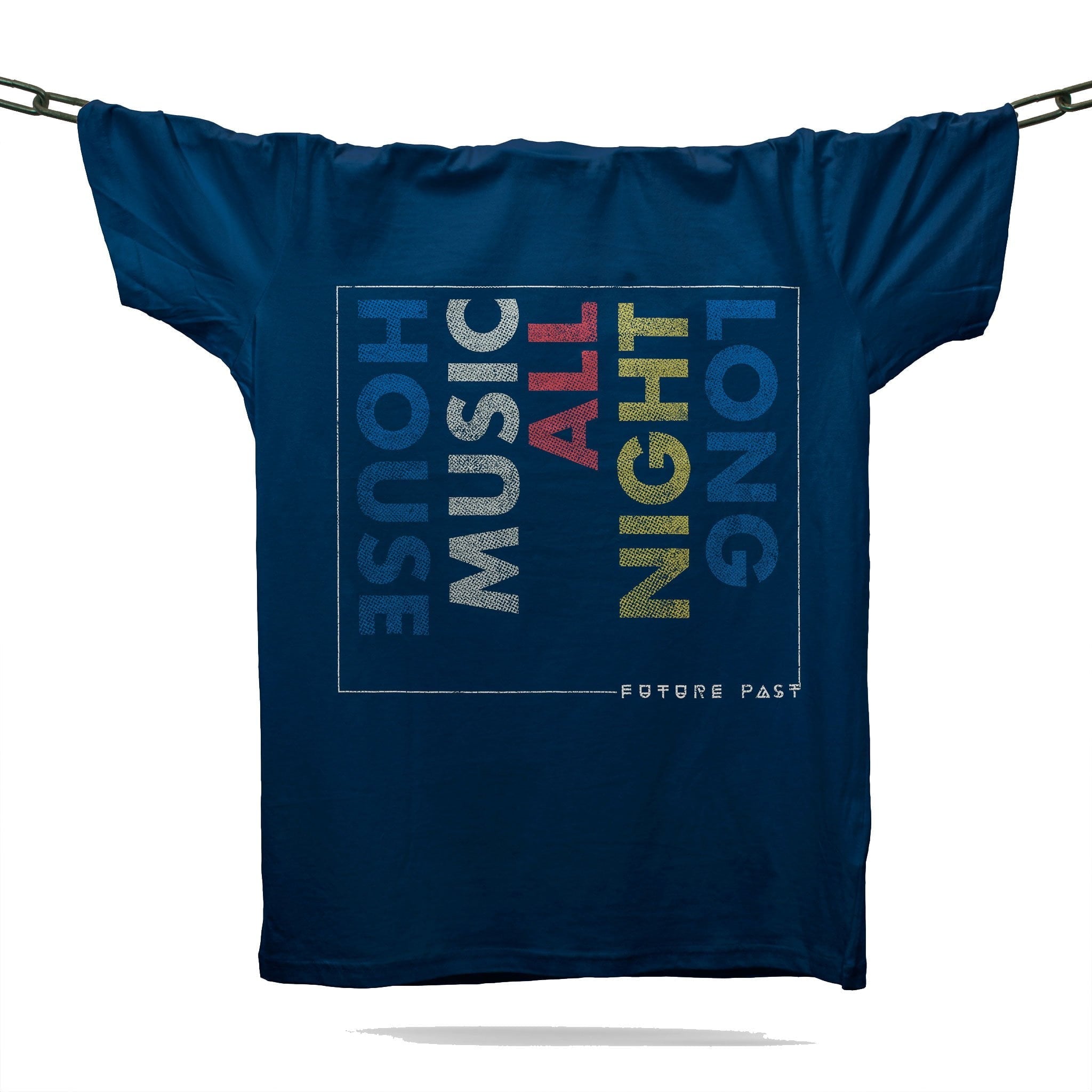 House Music All Night Long T-Shirt / Navy-Future Past-Essential Republik
