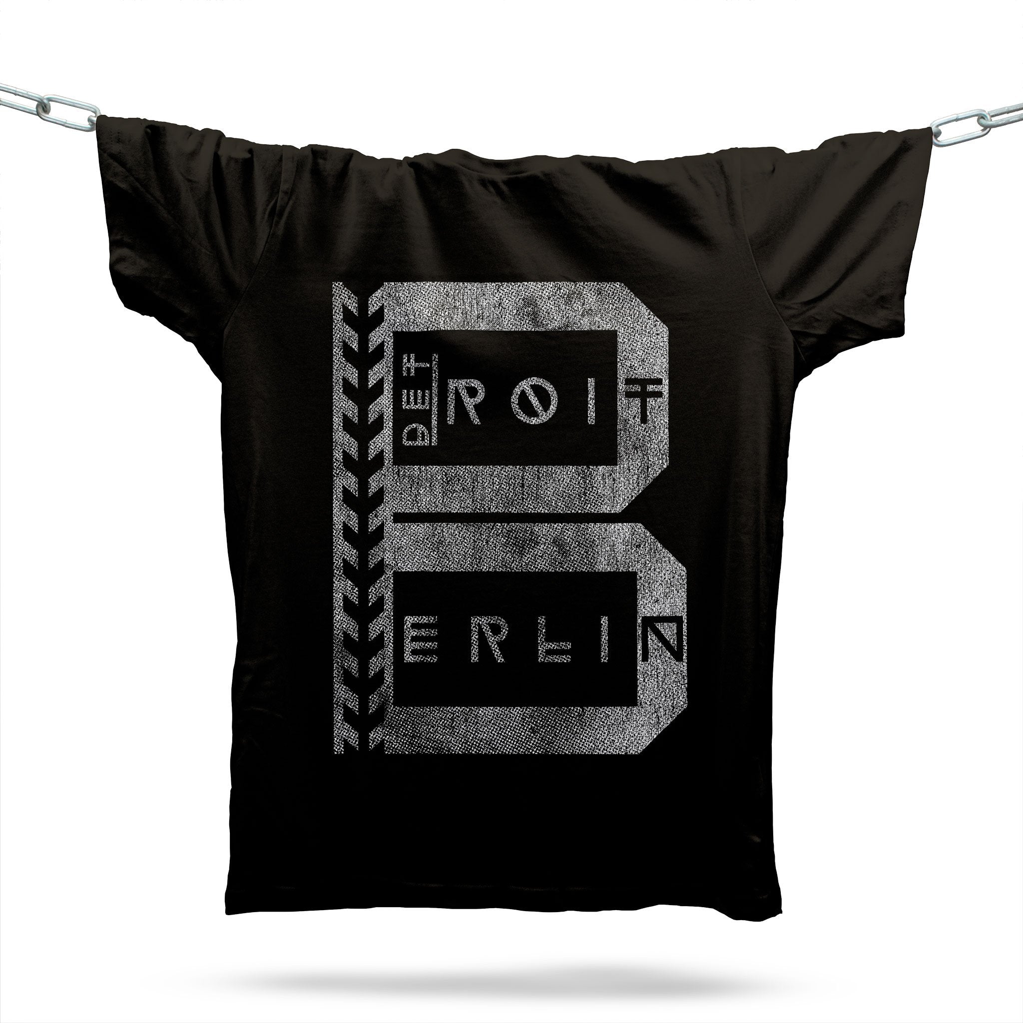 Techno From Detroit To Berlin T-Shirt / Black-Future Past-Essential Republik