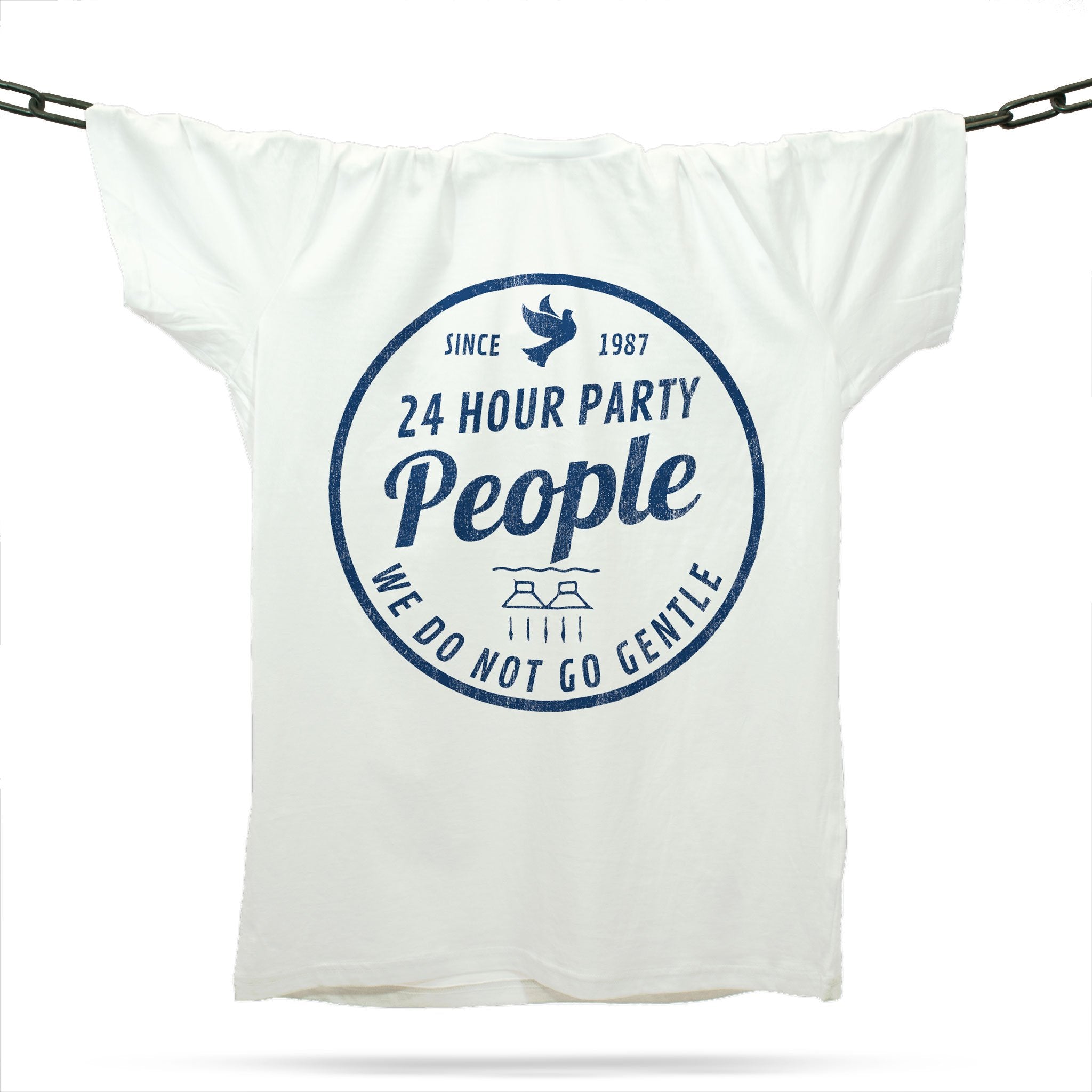 24 Hour Party People T-Shirt / White-Future Past-Essential Republik