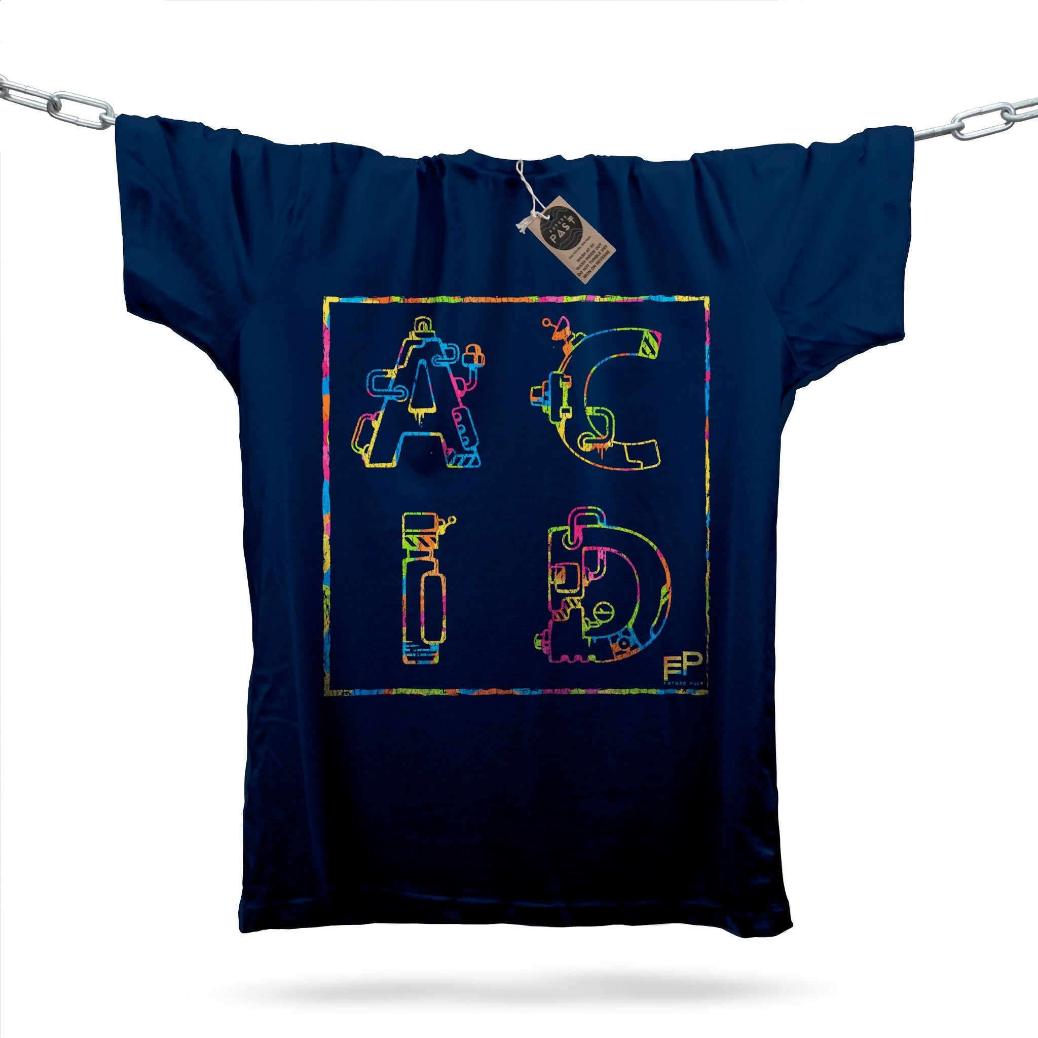 Acid House Letters T-Shirt / Navy-Future Past-Essential Republik