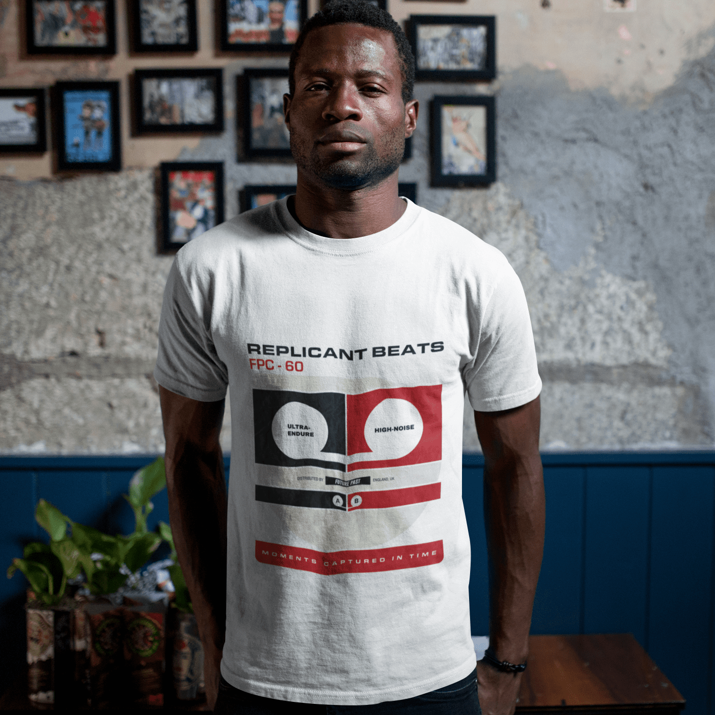 Replicant Beats T-Shirt / White-Future Past-Essential Republik