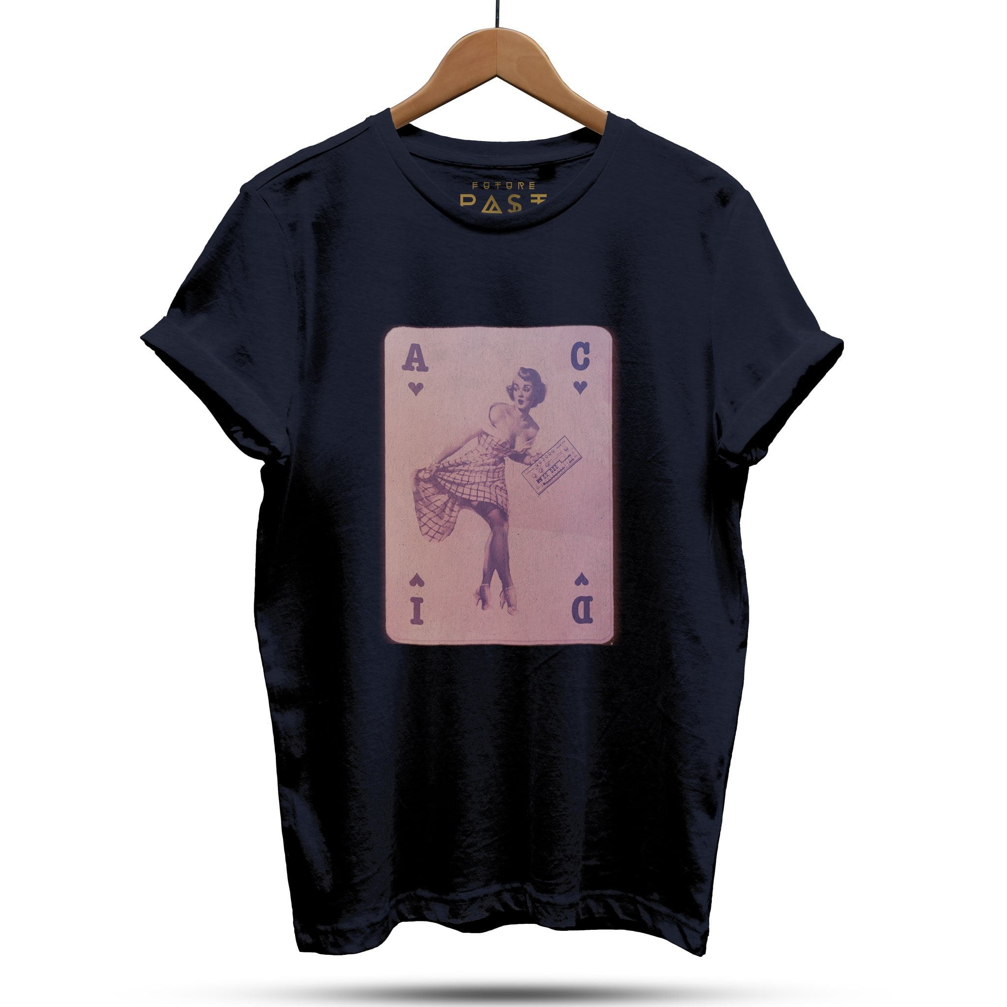 Acid House Pinup Girl Part 4 T-Shirt / Navy-Future Past-Essential Republik