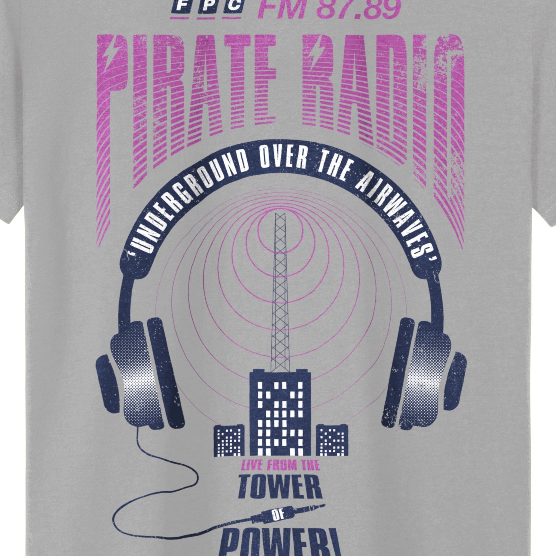 Pirate Radio T-Shirt / Grey-Future Past-Essential Republik