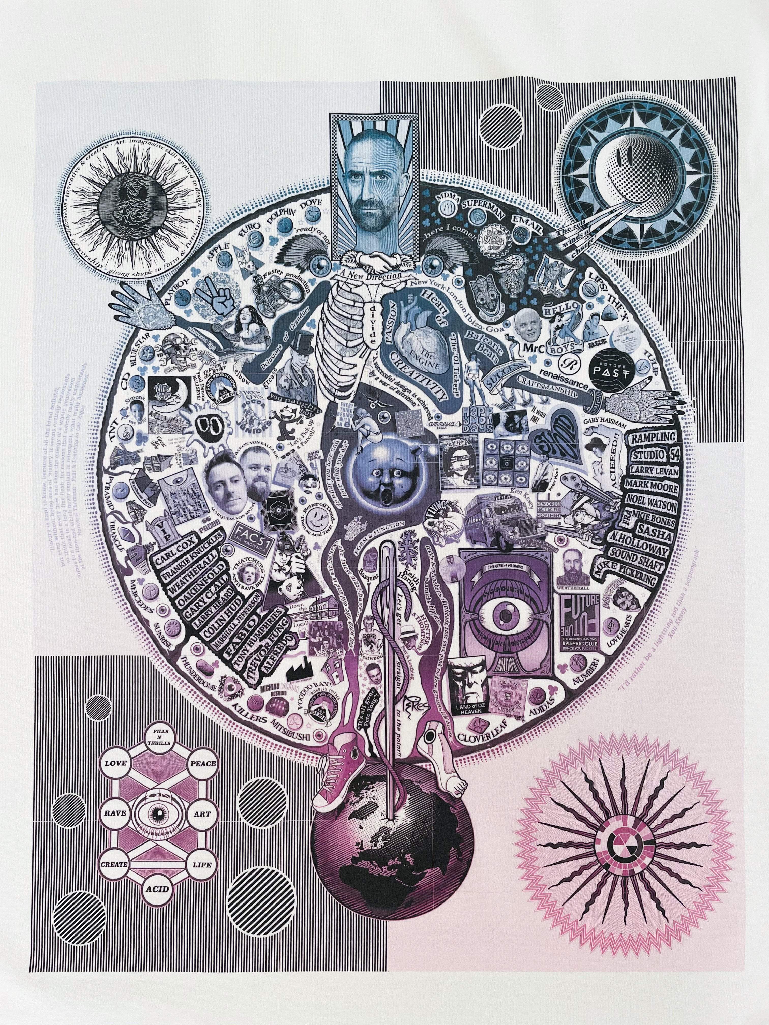 Ltd. Edition Map of Acid 2 Dave Little T-Shirt / Cream-Future Past-Essential Republik