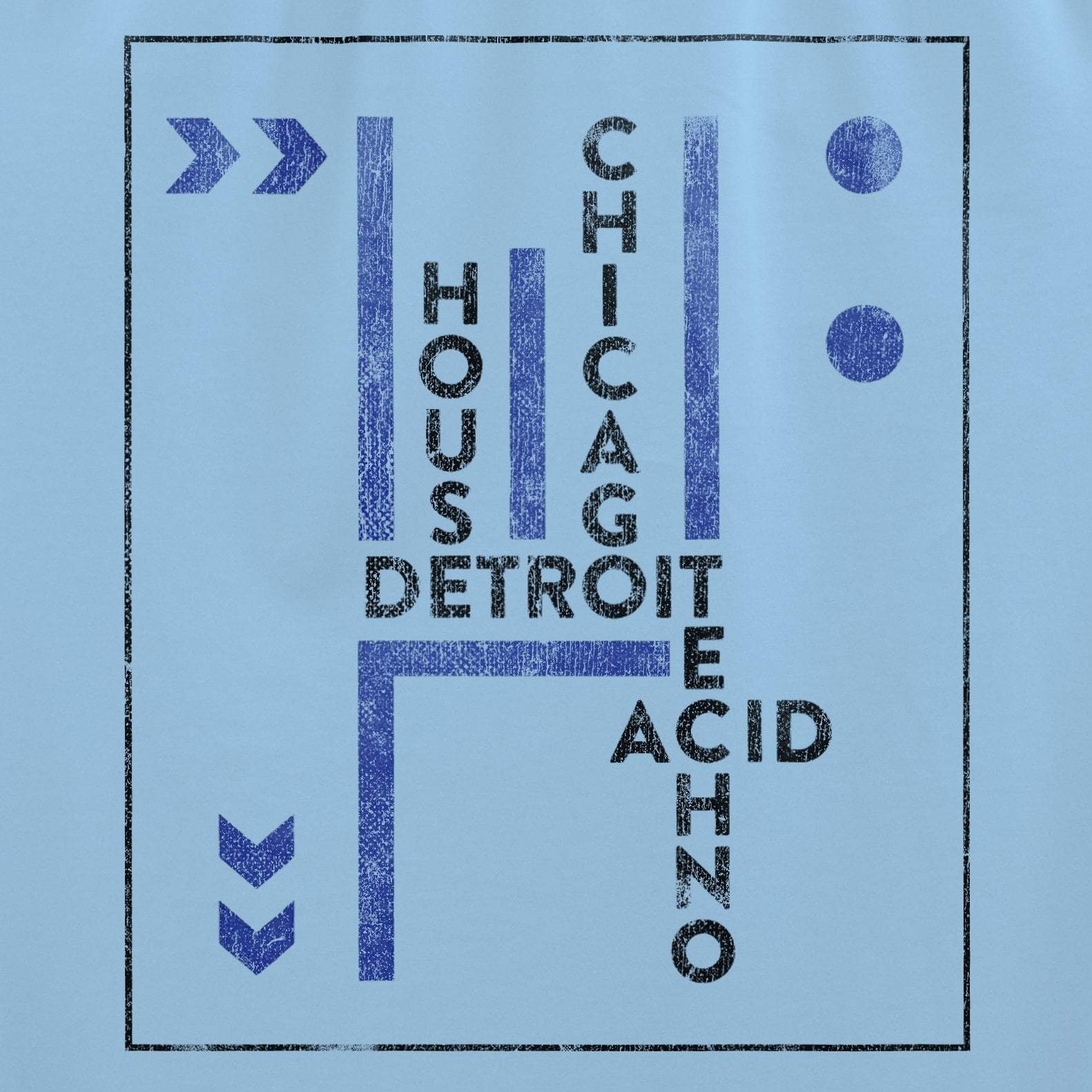 Detroit Chicago House Techno Remix T-Shirt / Light Blue-Future Past-Essential Republik