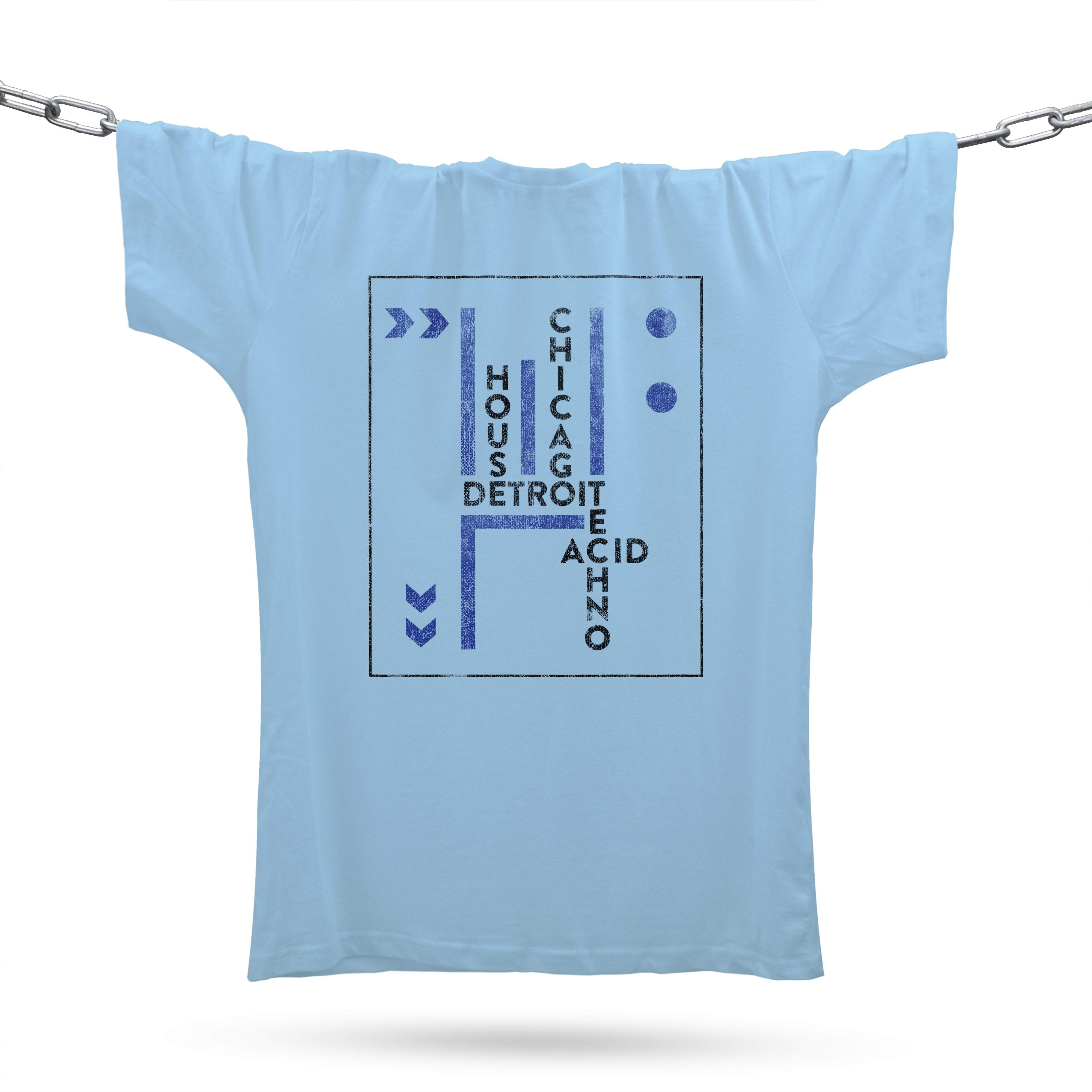 Detroit Chicago House Techno Remix T-Shirt / Light Blue-Future Past-Essential Republik