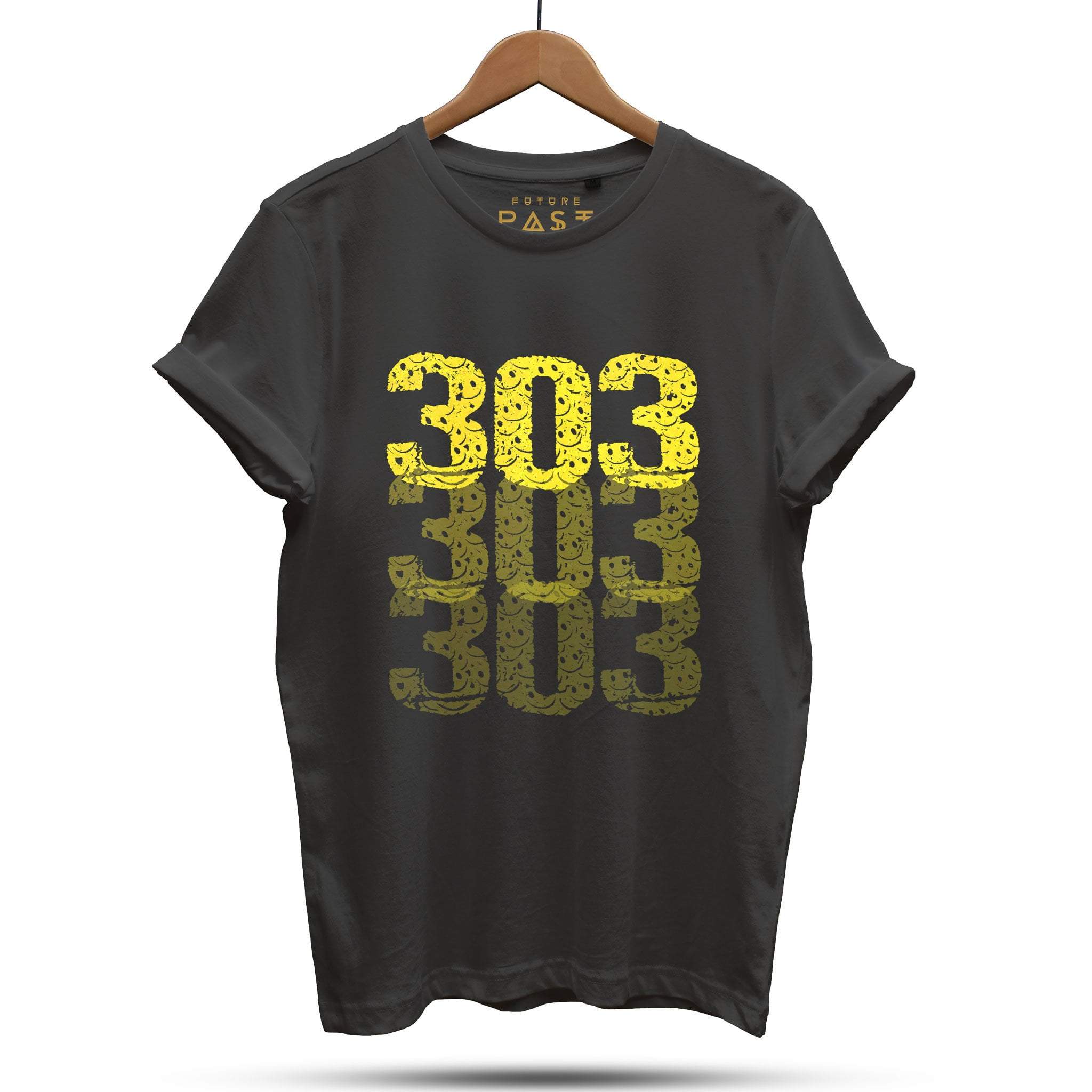 303 Faded T-Shirt / Black-Future Past-Essential Republik