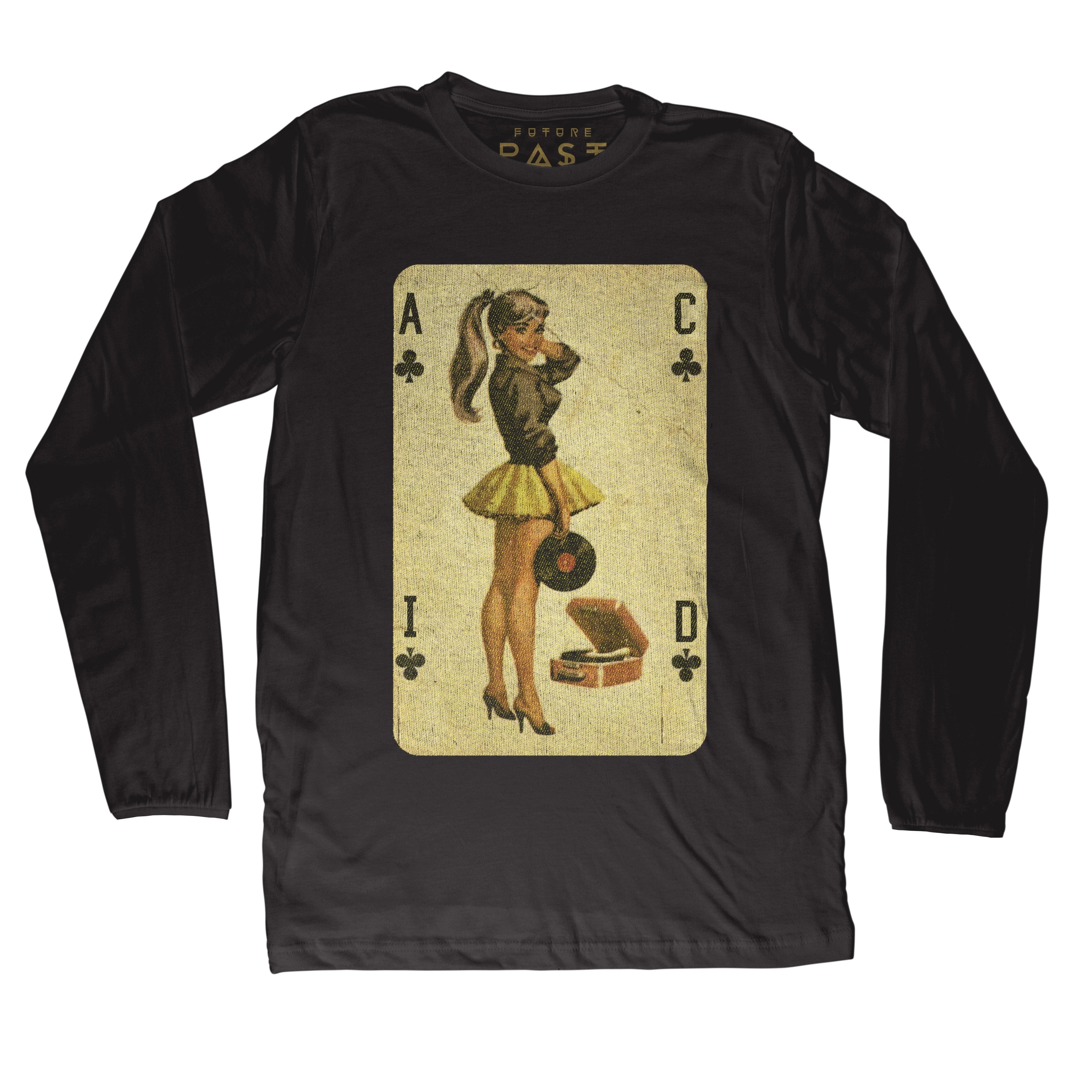 Classic Acid House Pinup Long Sleeve T-Shirt / Black-Future Past-Essential Republik