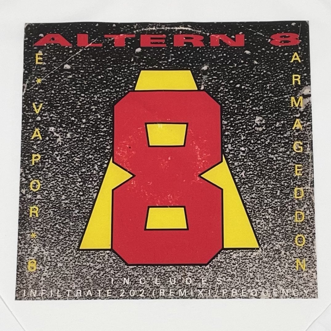 Official Altern-8 E-Vapor-8 Long Sleeve T-Shirt / White-Future Past-Essential Republik