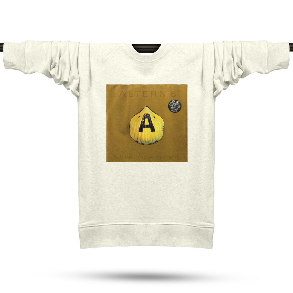 Official Altern-8 Full On...Mask Hysteria Premium Sweatshirt / Cream Marl-Future Past-Essential Republik