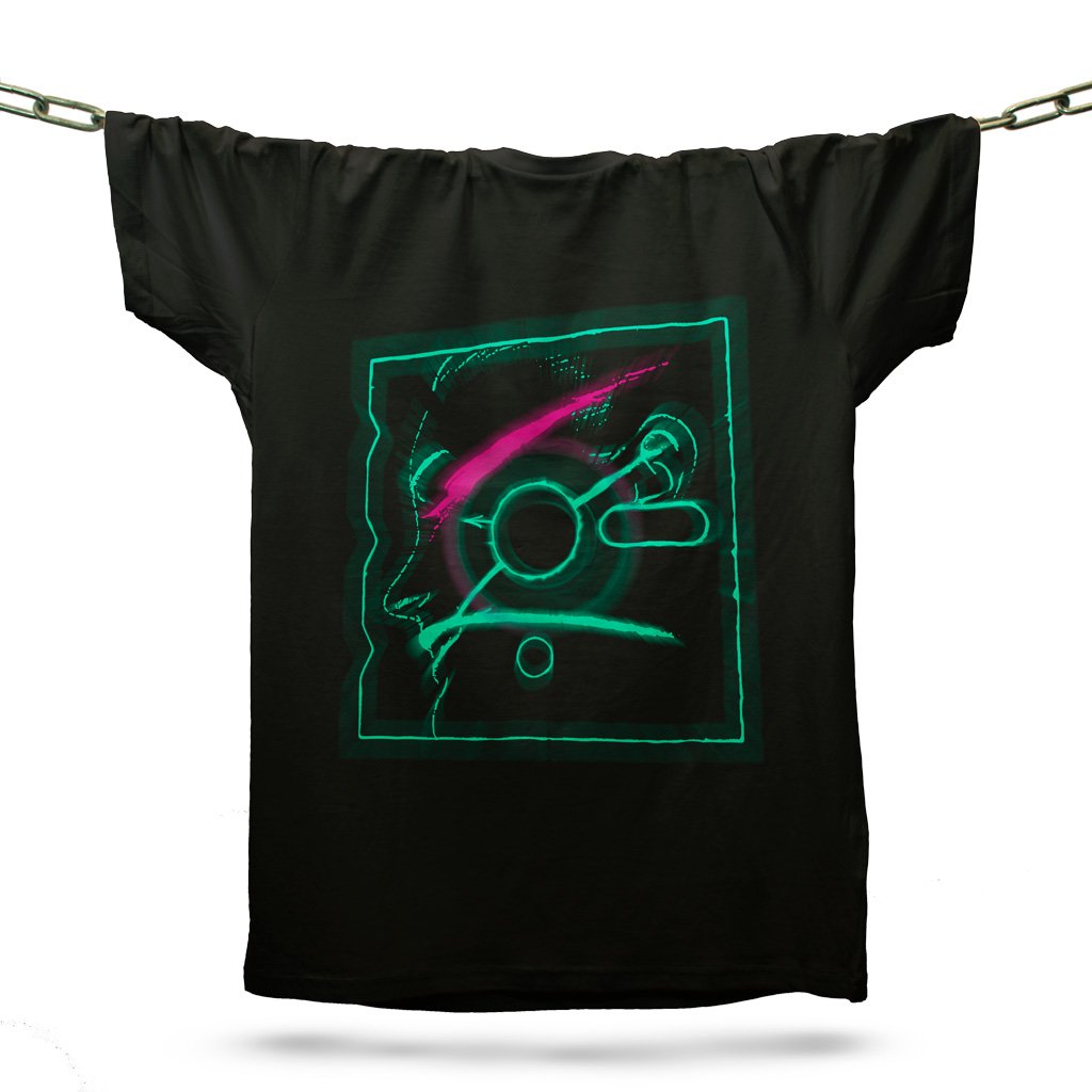 Lady In The Floppy Disc T-Shirt / Black-Future Past-Essential Republik