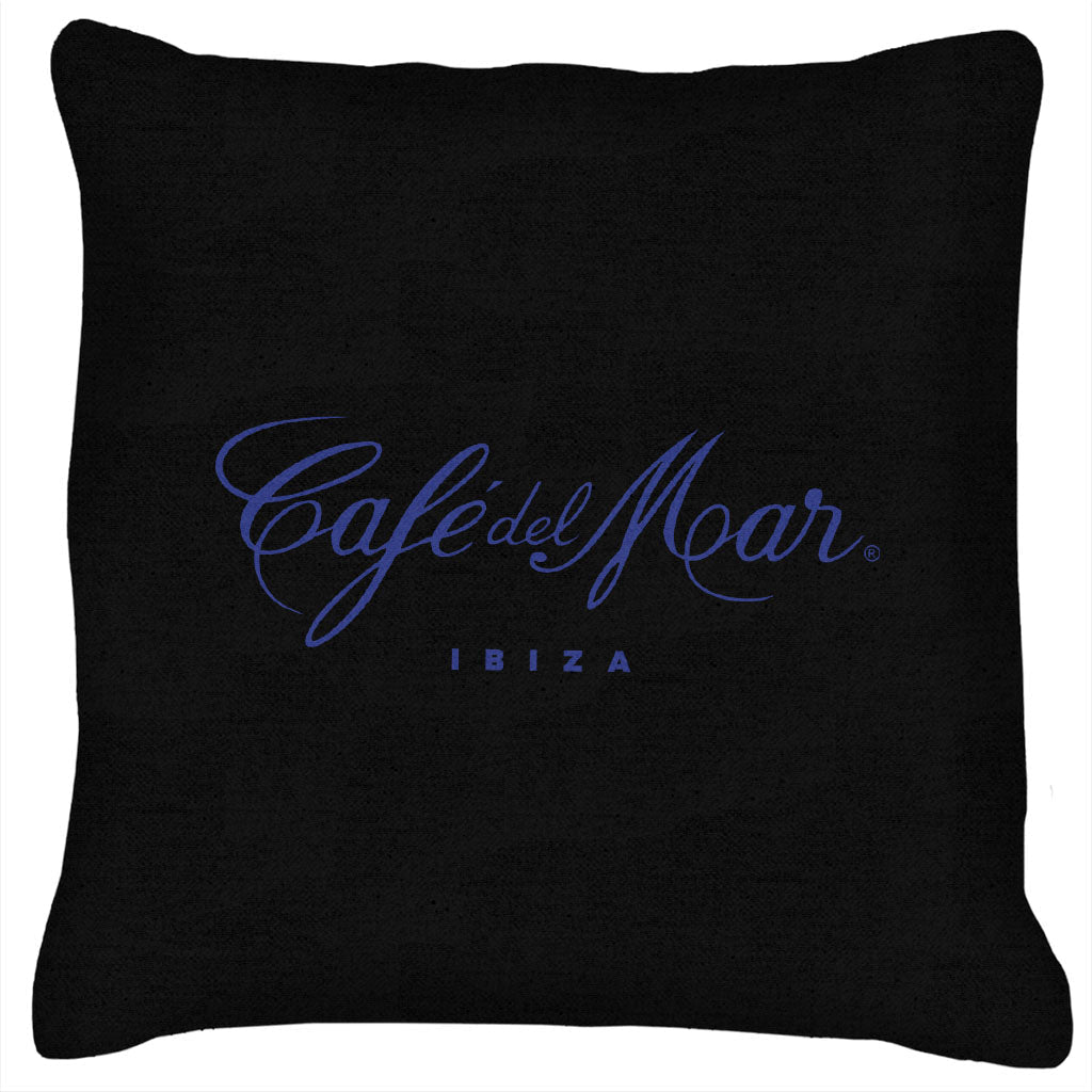CafŽ del Mar Ibiza Blue Logo Cushion-CafŽ del Mar Ibiza Store