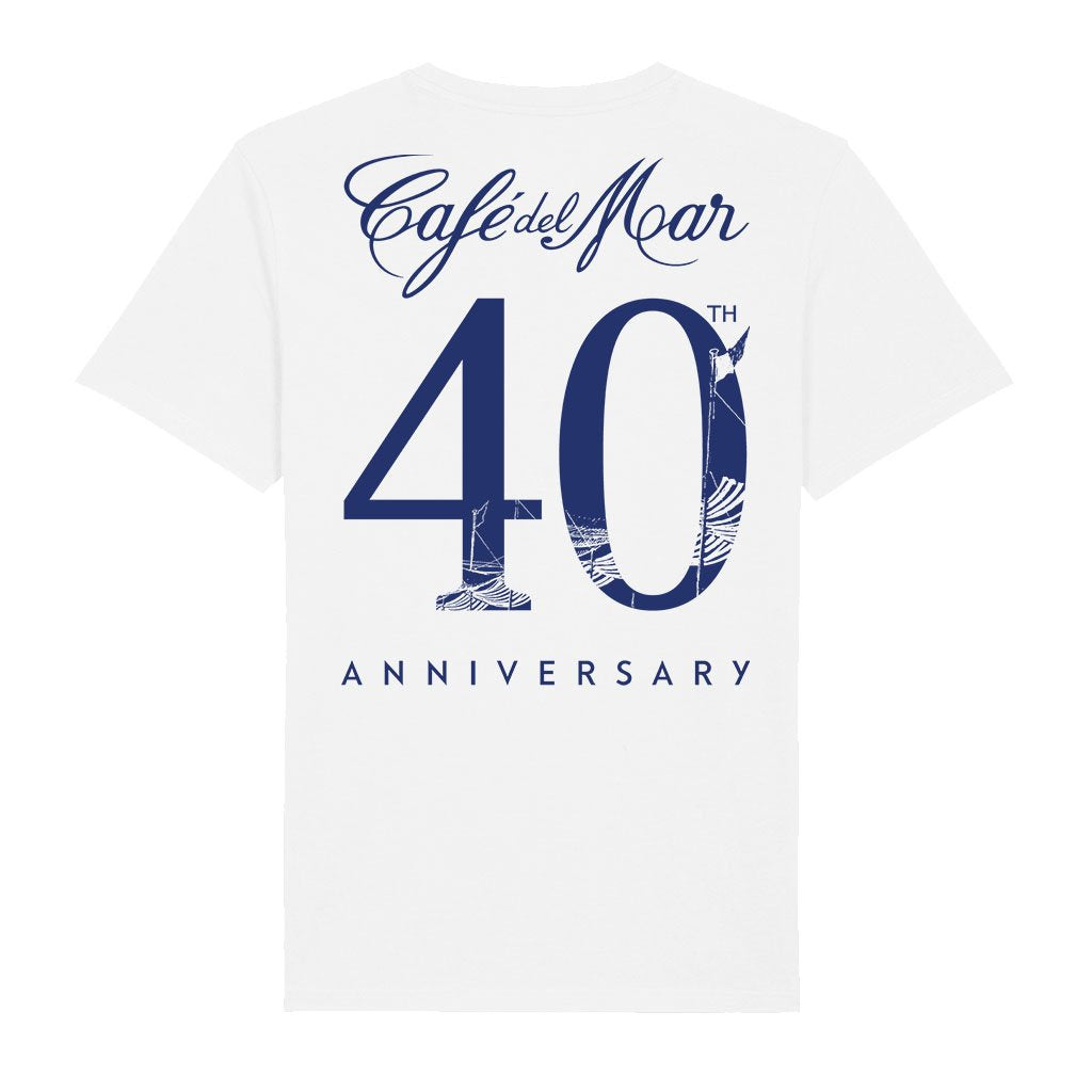 Café del Mar 40th Anniversary Logo Front And Back Print Men's Organic T-Shirt-Café del Mar-Essential Republik