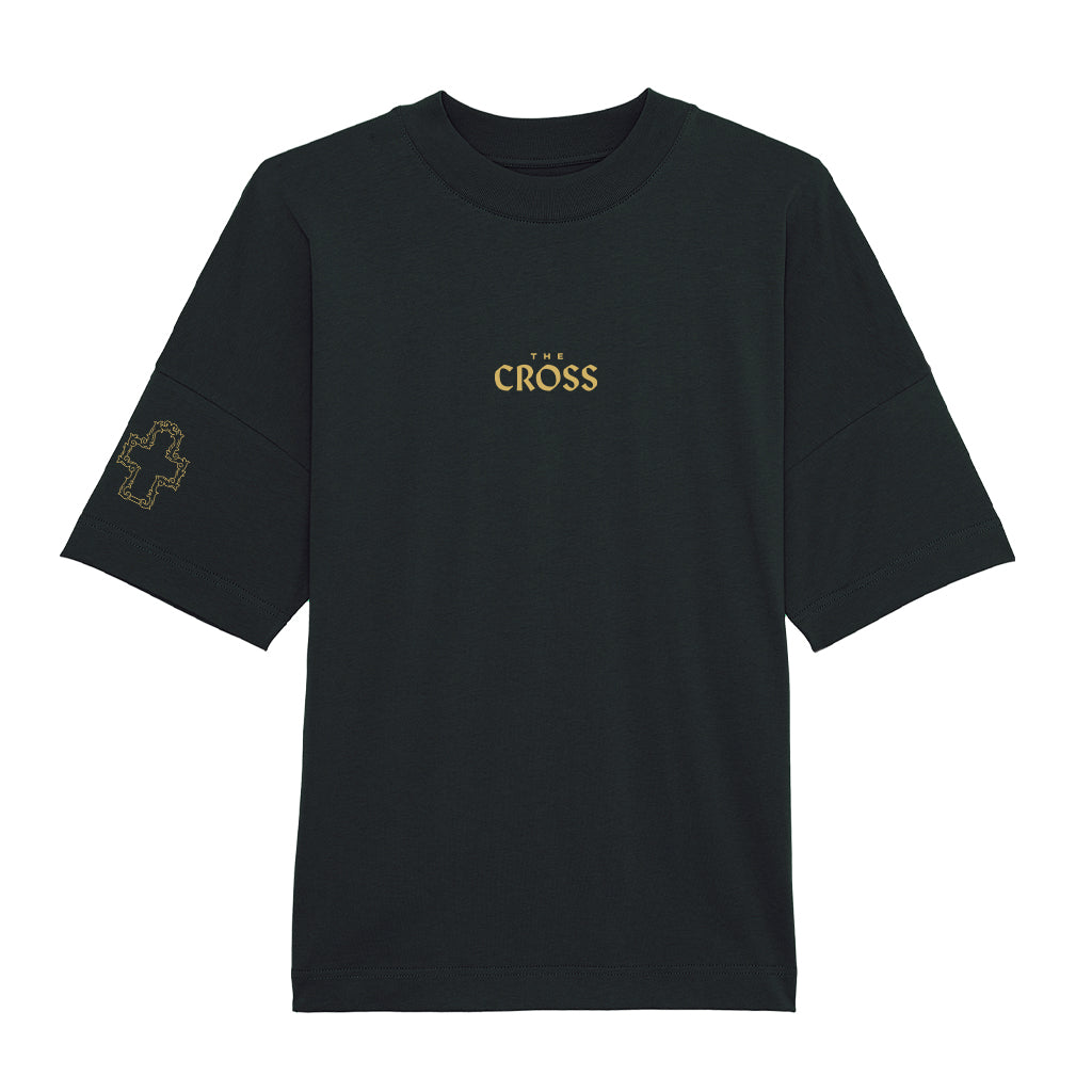 The Cross Gold Logo Unisex Heavy Drop Shoulder T-Shirt-The Cross-Essential Republik