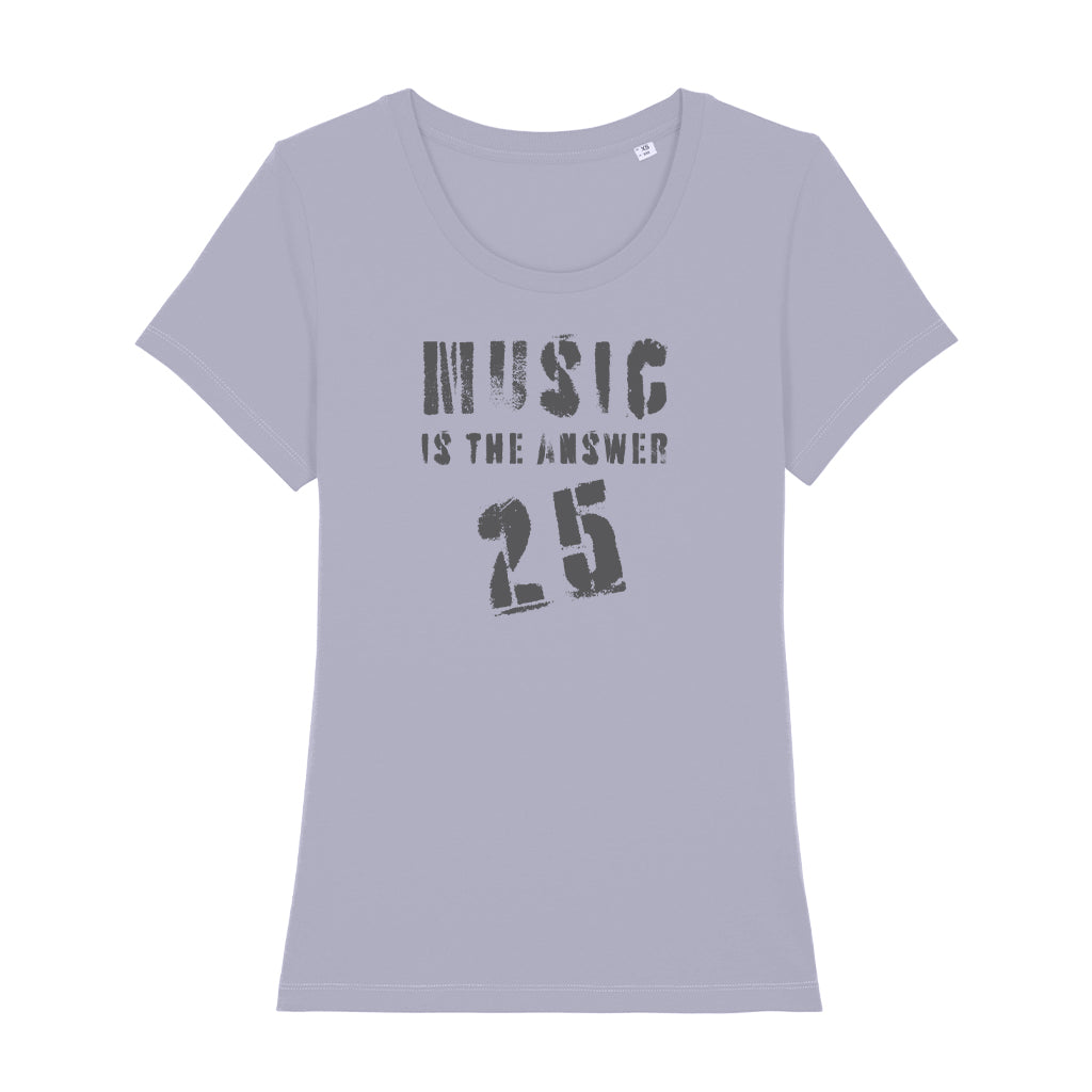 Music Is The Answer 25 Dark Grey Logo Women's Iconic Fitted T-Shirt-Danny Tenaglia-Essential Republik