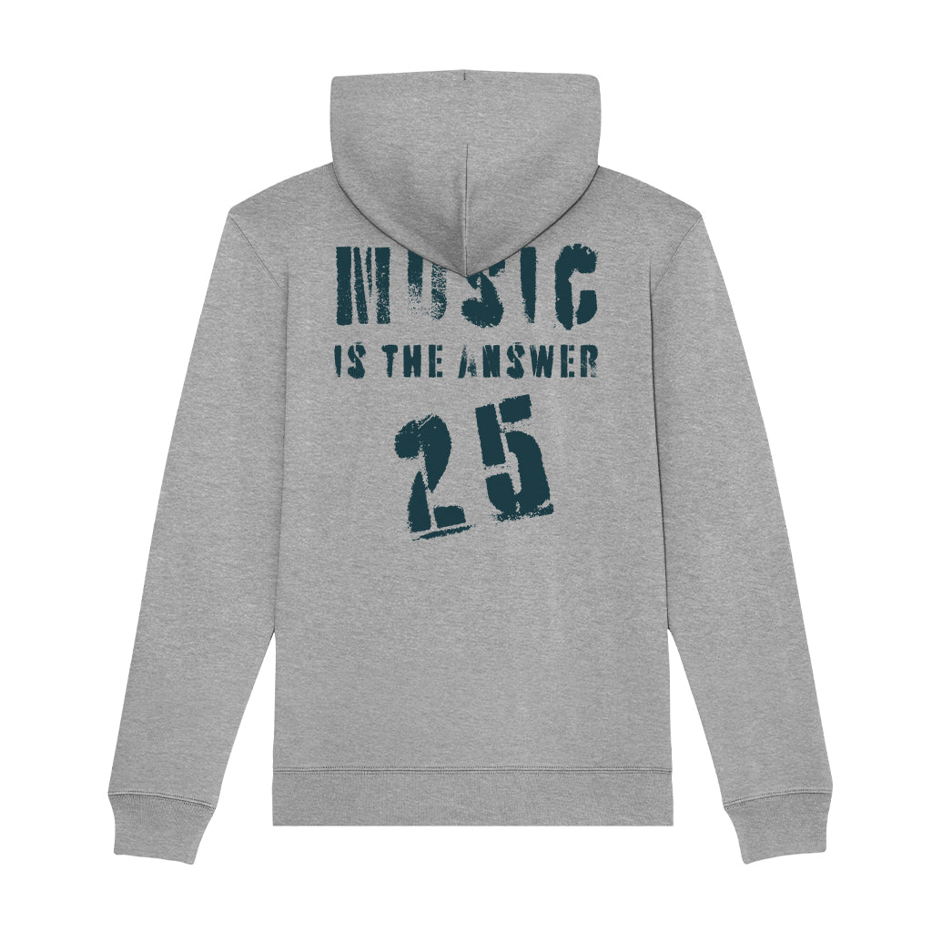 Music Is The Answer 25 Dark Grey Logo Unisex Cruiser Iconic Hoodie-Danny Tenaglia-Essential Republik