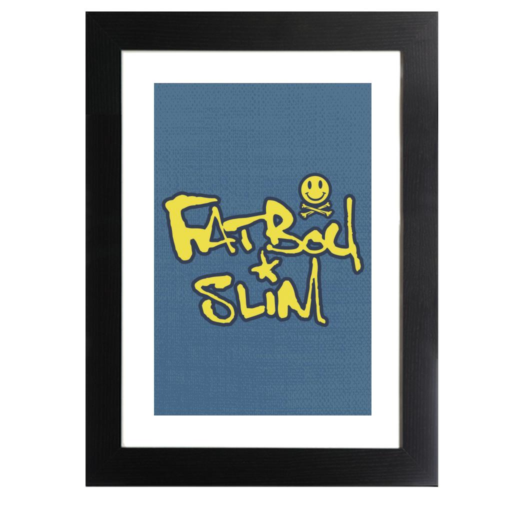 Fatboy Slim Smiley Crossbones Text Logo Framed Print-Fatboy Slim-Essential Republik