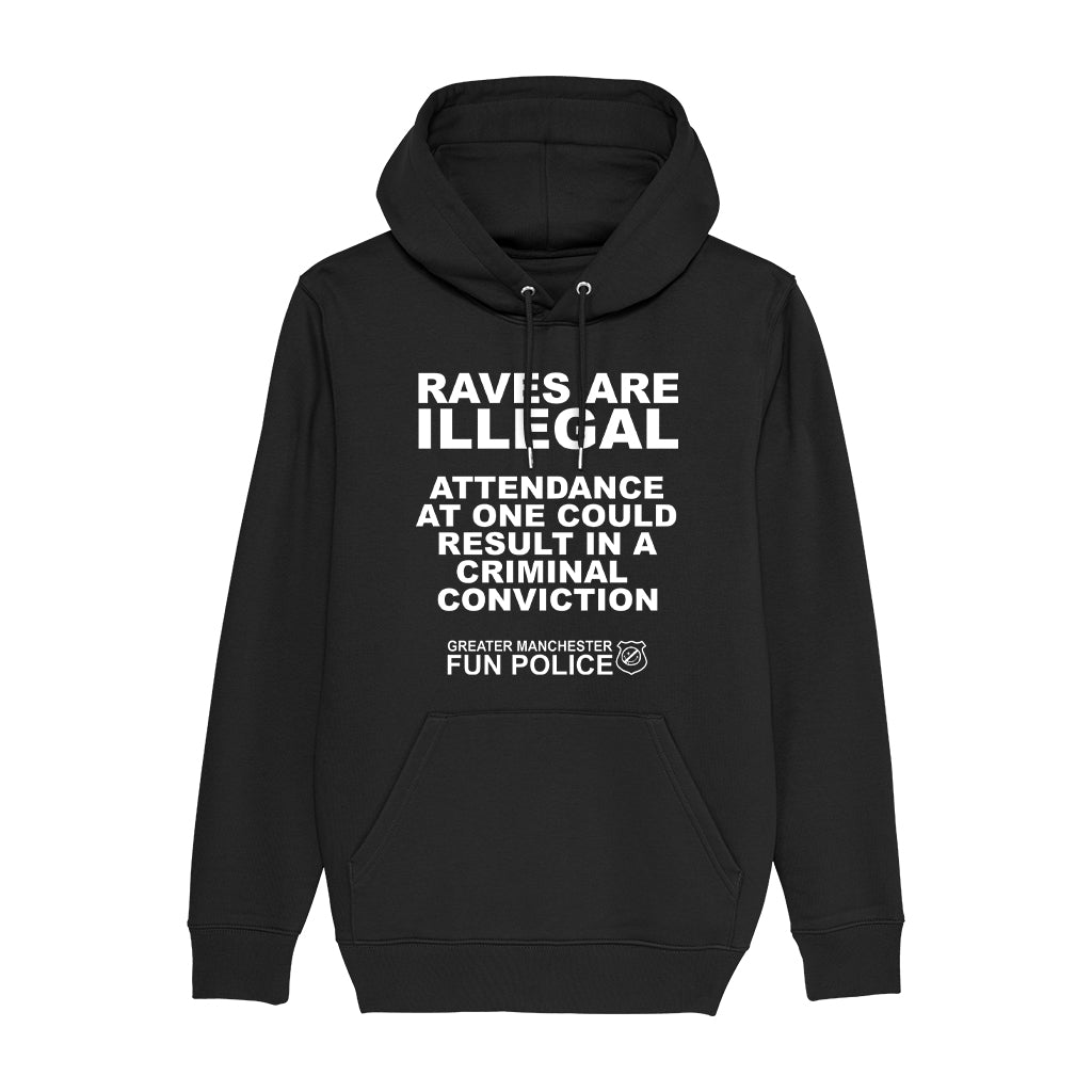 Raves Are Illegal Cruiser Iconic Hoodie-Future Past-Essential Republik