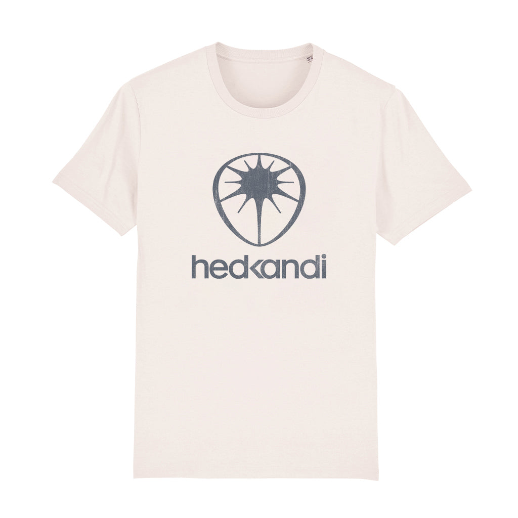 Hedkandi Dark Grey Distressed Modern Logo Unisex Organic T-Shirt-Hedkandi-Essential Republik