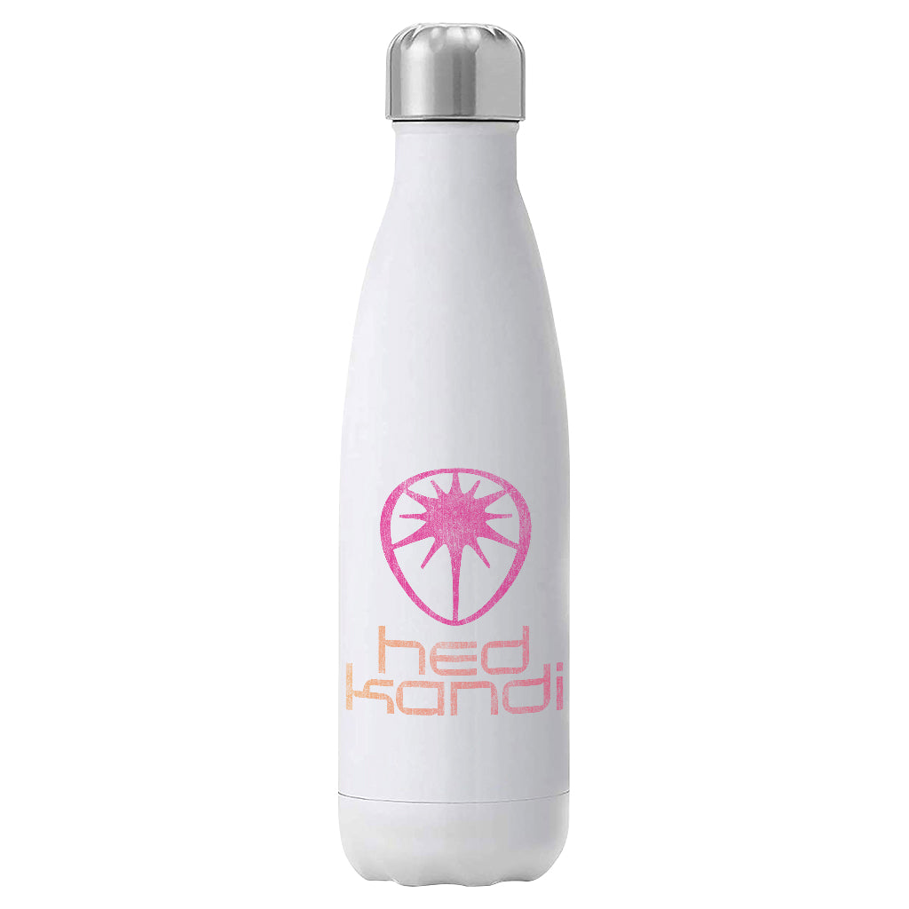Hedkandi Orange And Pink Distressed Retro Logo Insulated Stainless Steel Water Bottle-Hedkandi-Essential Republik