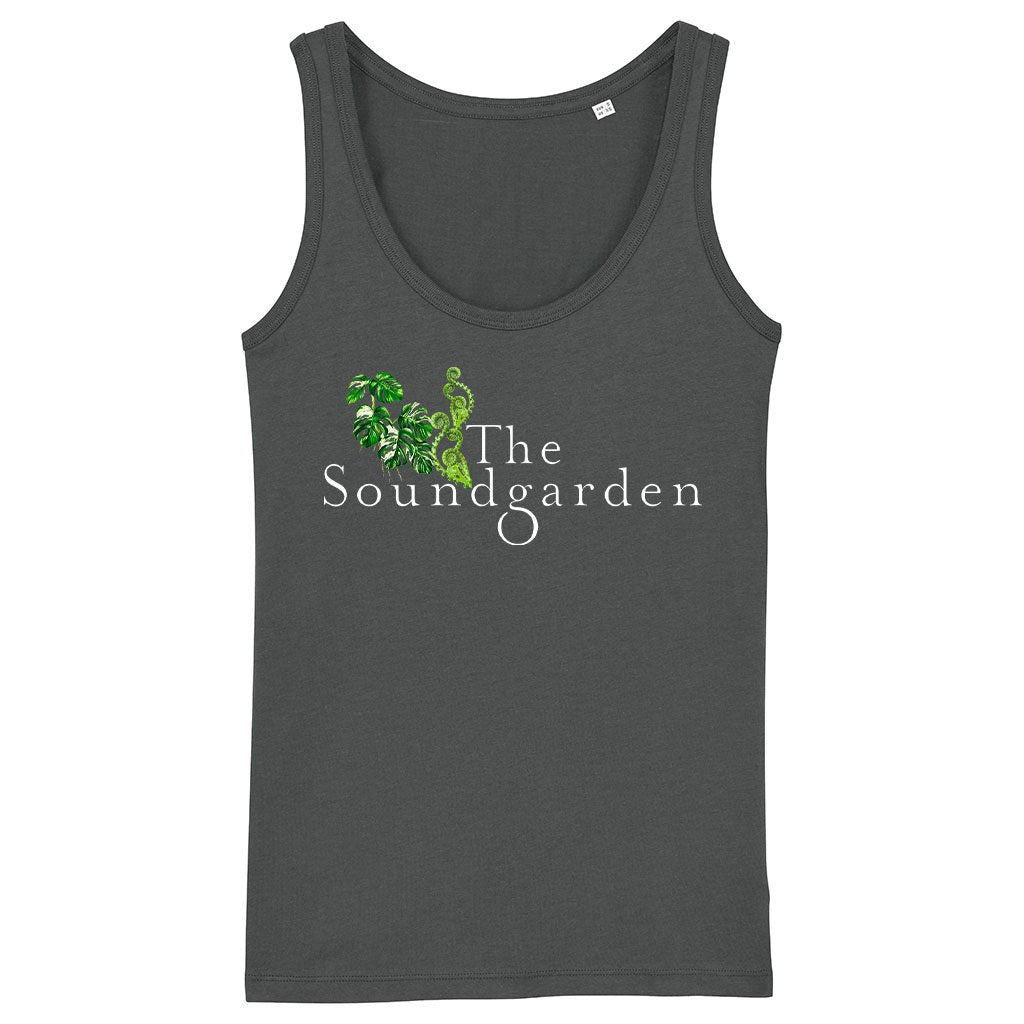 The Soundgarden White Logo With Foliage Women's Iconic Vest-The Soundgarden-Essential Republik