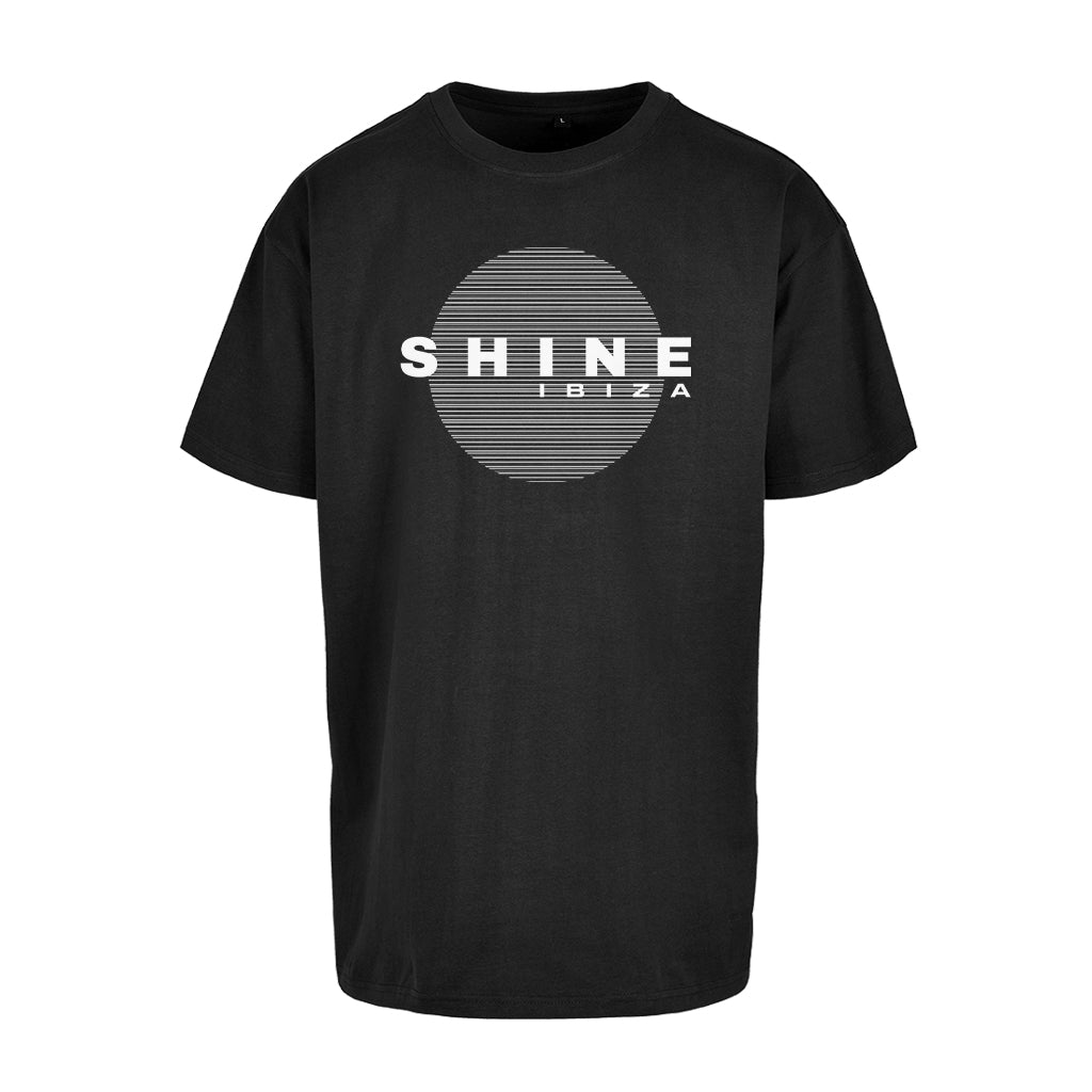 Shine Ibiza White Circle Logo Front And Back Print Men's Heavy Oversized T-Shirt-Shine-Essential Republik