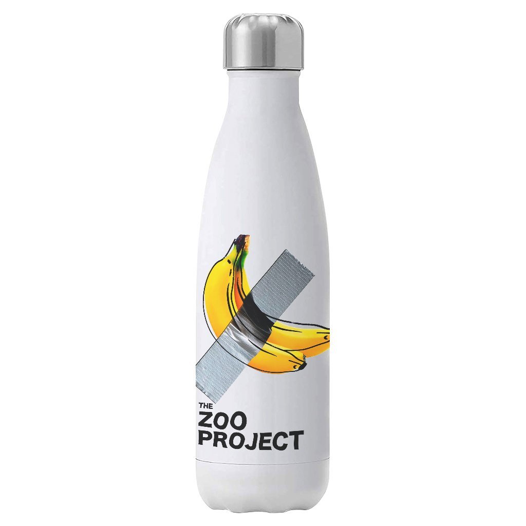 Taped Banana Black Text Insulated Stainless Steel Water Bottle-The Zoo Project-Essential Republik