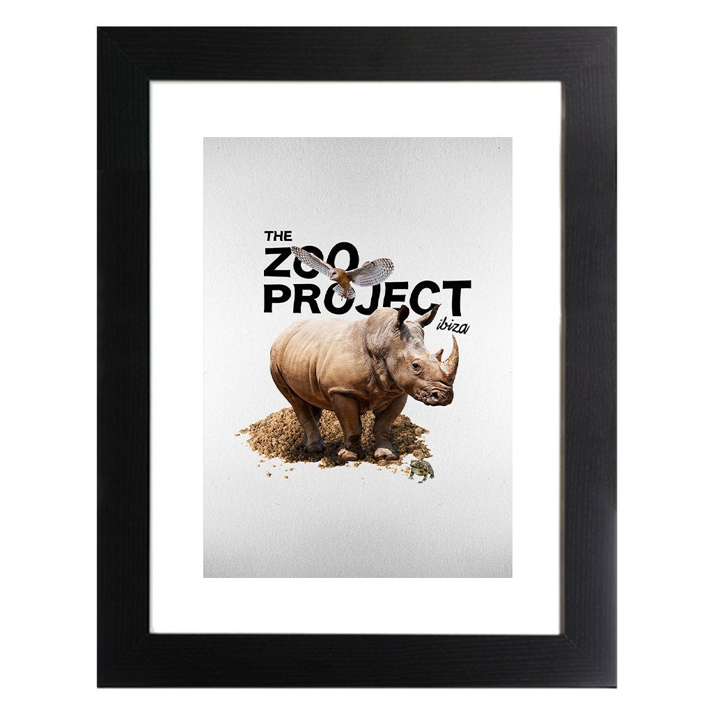 Rhinoceros Owl And Toad A3 Framed Print-The Zoo Project-Essential Republik