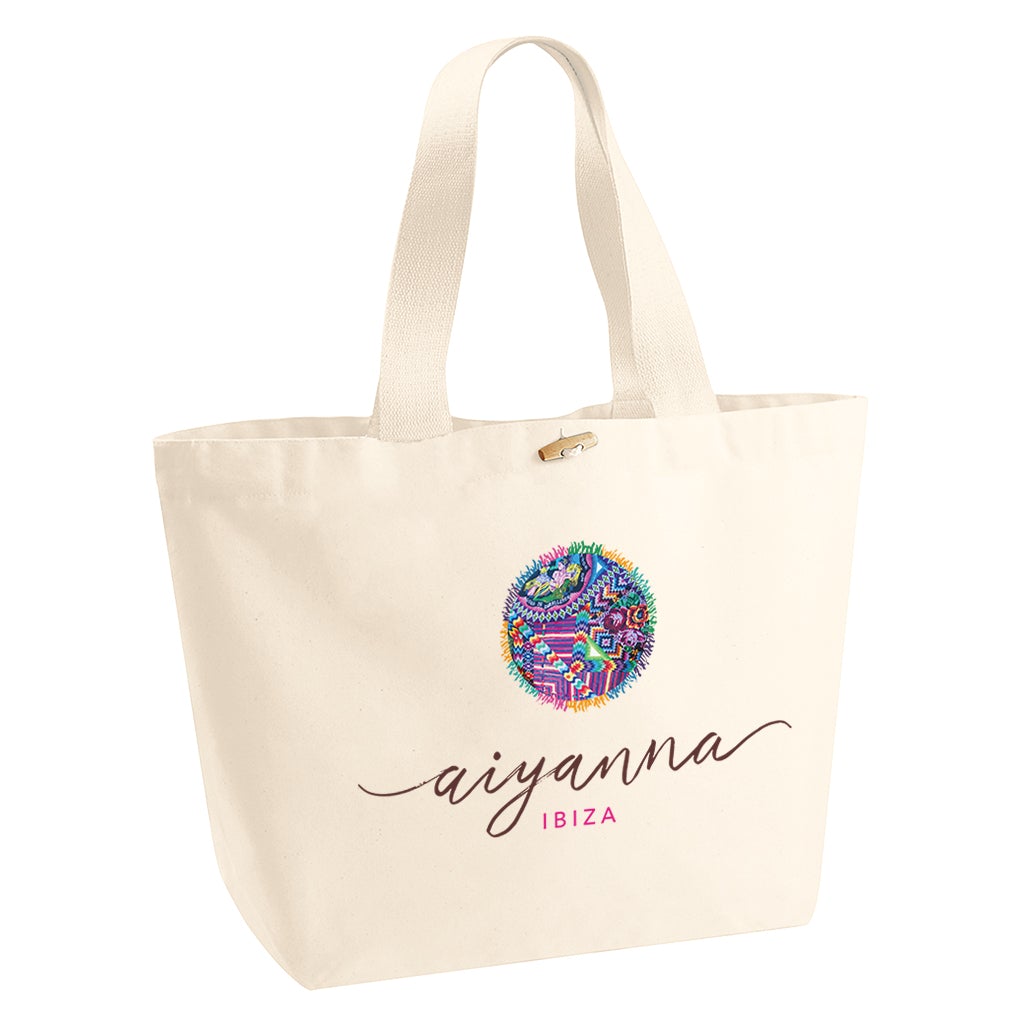 Aiyanna Ibiza Brown Logo Organic Marina Tote Bag-Aiyanna-Essential Republik