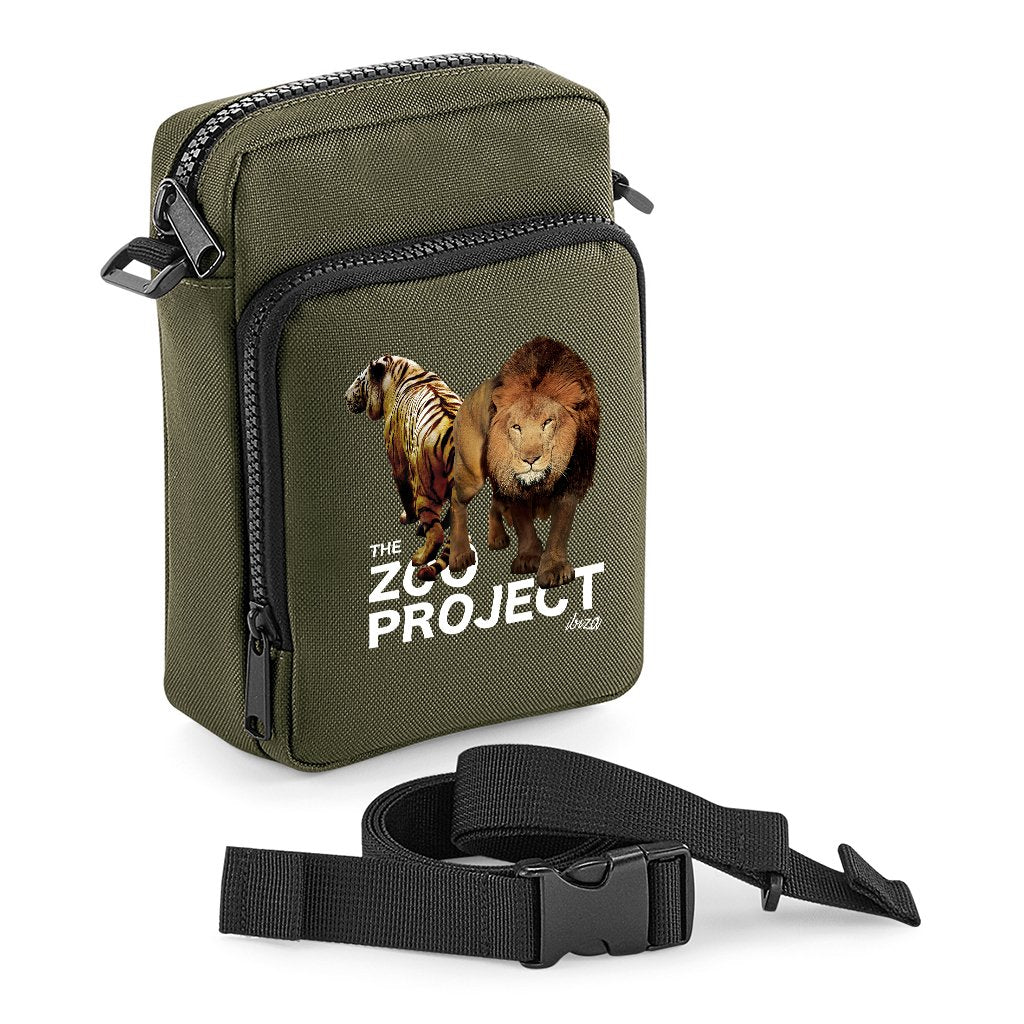 Tiger And Lion White Text Multi-Pocket Belt Bag-The Zoo Project-Essential Republik