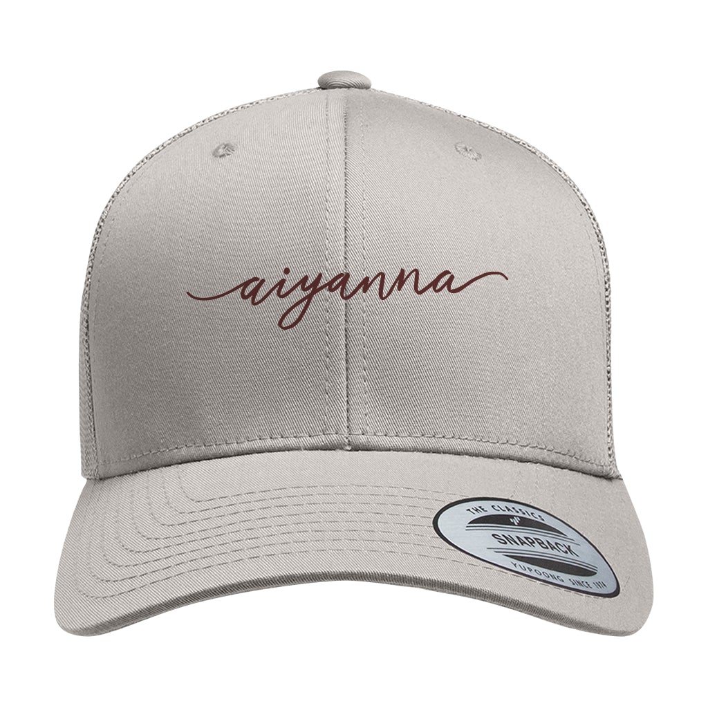Aiyanna Brown Text Retro Trucker Cap-Aiyanna-Essential Republik