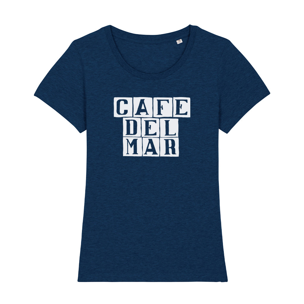 Café del Mar White Tile Logo Women's Iconic Fitted T-Shirt-Café del Mar-Essential Republik