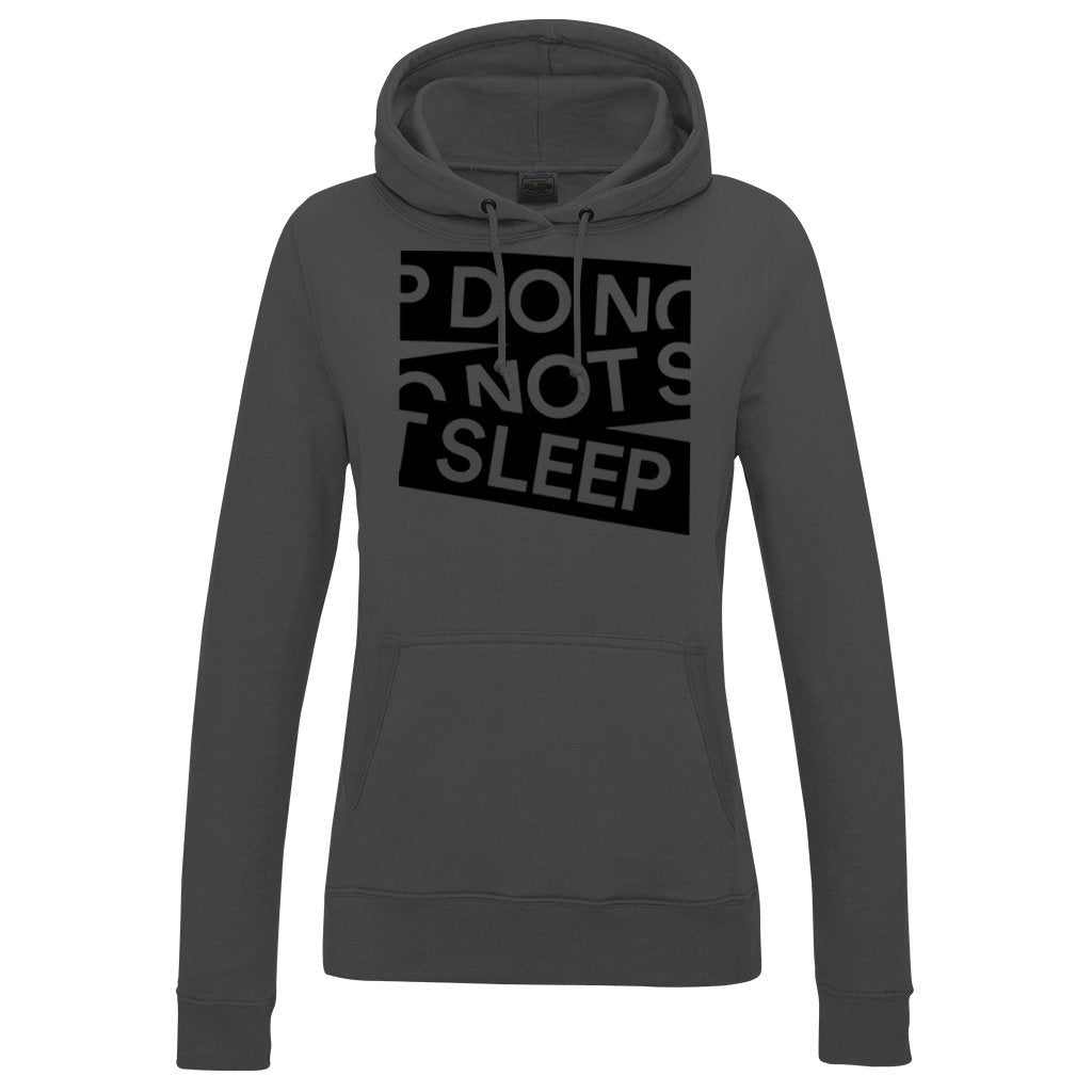 Do Not Sleep Black Tape Vinyl Print Logo Women's College Hooded Sweatshirt-Do Not Sleep-Essential Republik