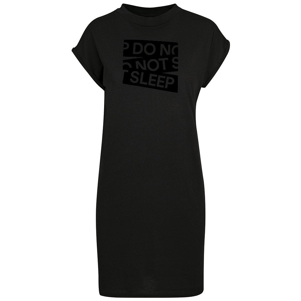 Do Not Sleep Black Tape Vinyl Print Logo Women's Turtle Neck Dress-Do Not Sleep-Essential Republik