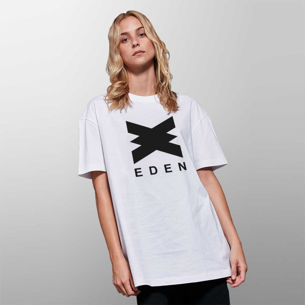Eden Black Logo Women's Oversize Boyfriend T-Shirt-Eden-Essential Republik
