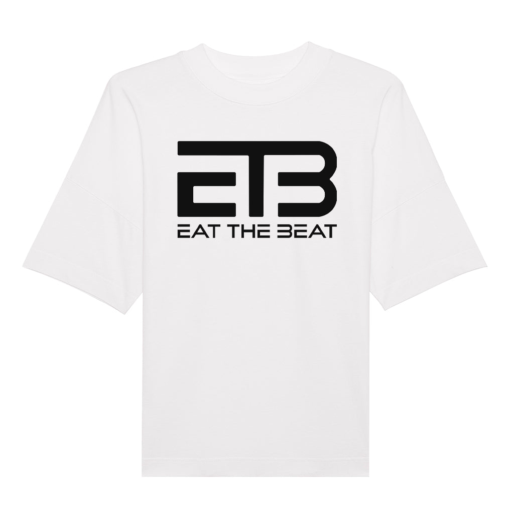 Eat The Beat Black Logo Unisex Heavy Drop Shoulder T-Shirt-Eat The Beat-Essential Republik