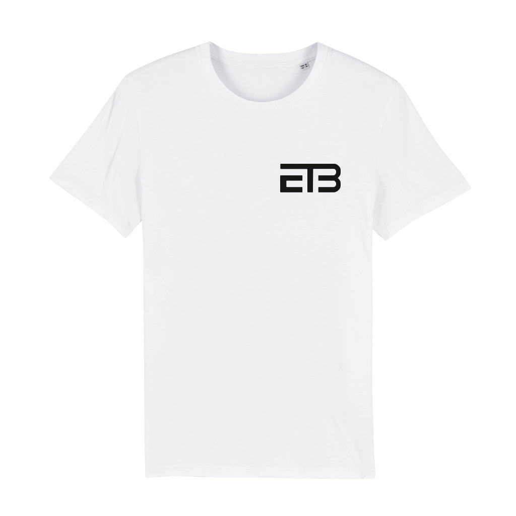 ETB Black Logo Front And Back Print Unisex Organic T-Shirt-Eat The Beat-Essential Republik