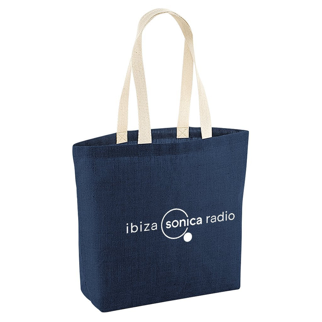Sonica White Landscape Logo Jute Shopping Bag-Sonica-Essential Republik